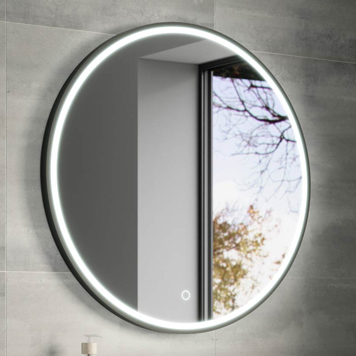 Kali Black LED Bathroom Mirror 800mm