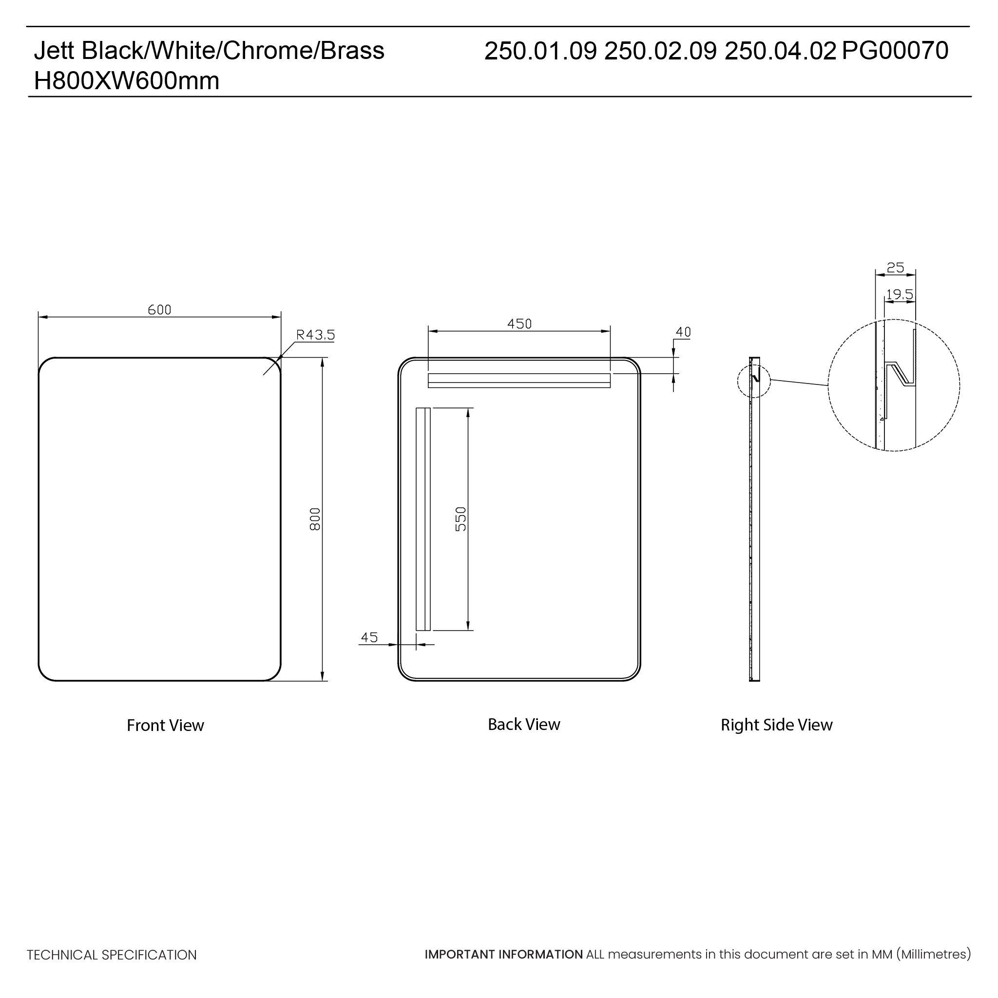 Jett Slim Frame Mirror