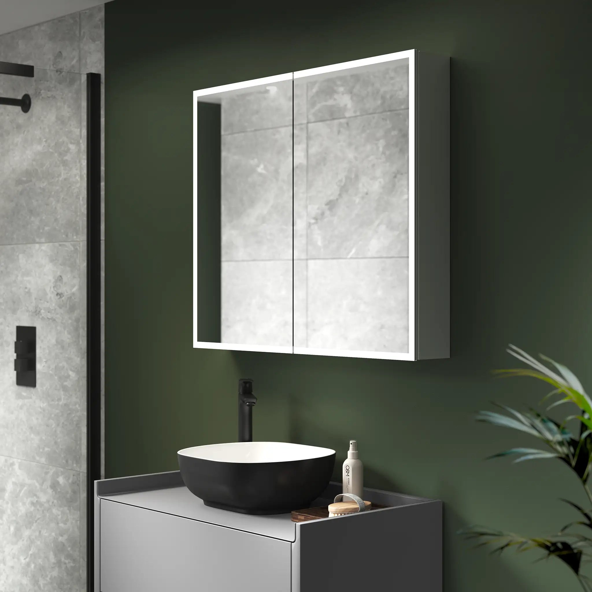 Marcel LED Bathroom Mirror Cabinet #size_815mm-x-700mm