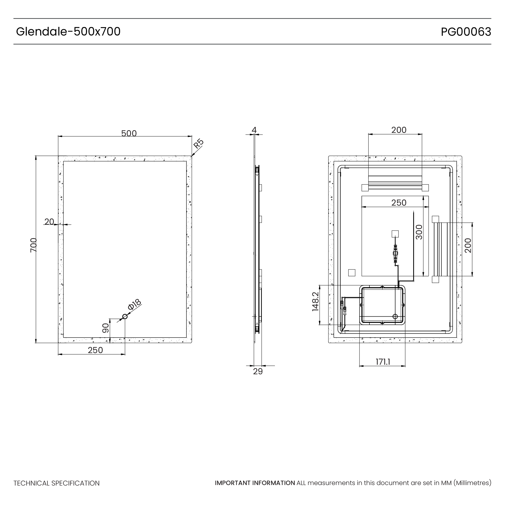 Glendale LED Bathroom Mirror #size_500mm-x-700mm