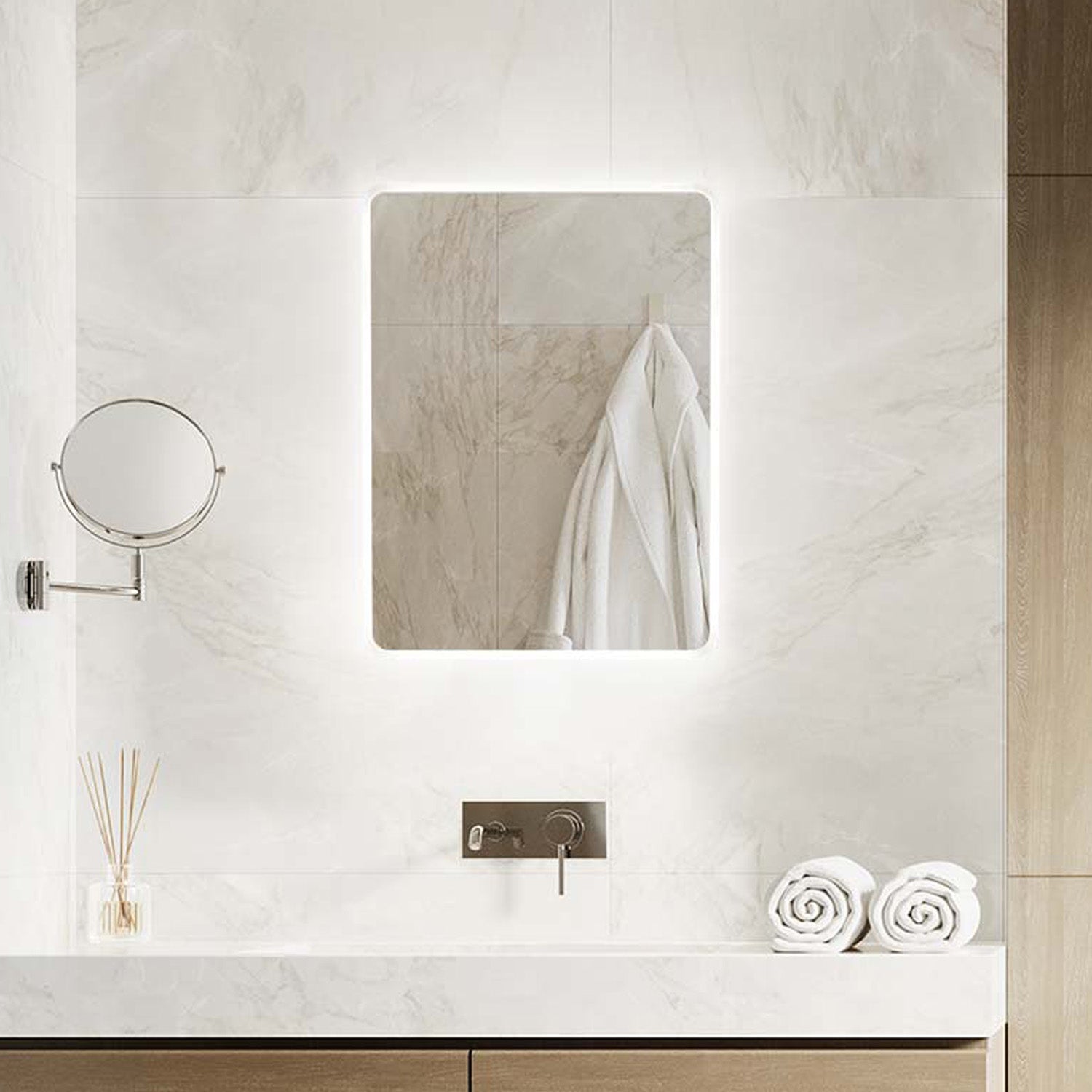 Globe LED Bathroom Mirror #size_390mm-x-500mm