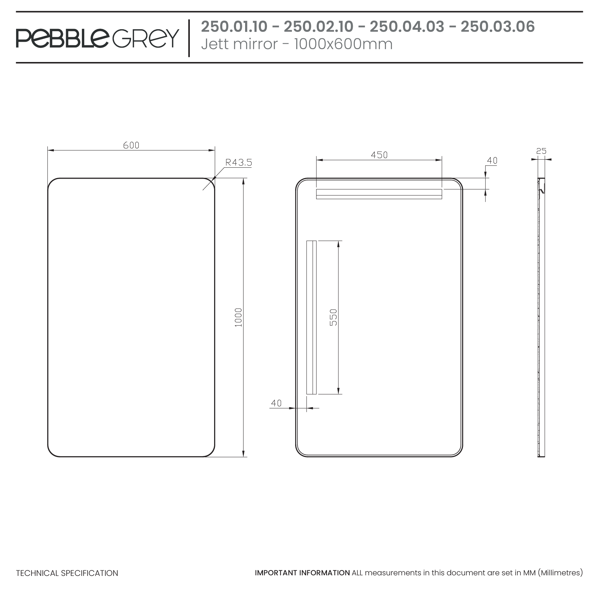 Jett Slim Frame Mirror