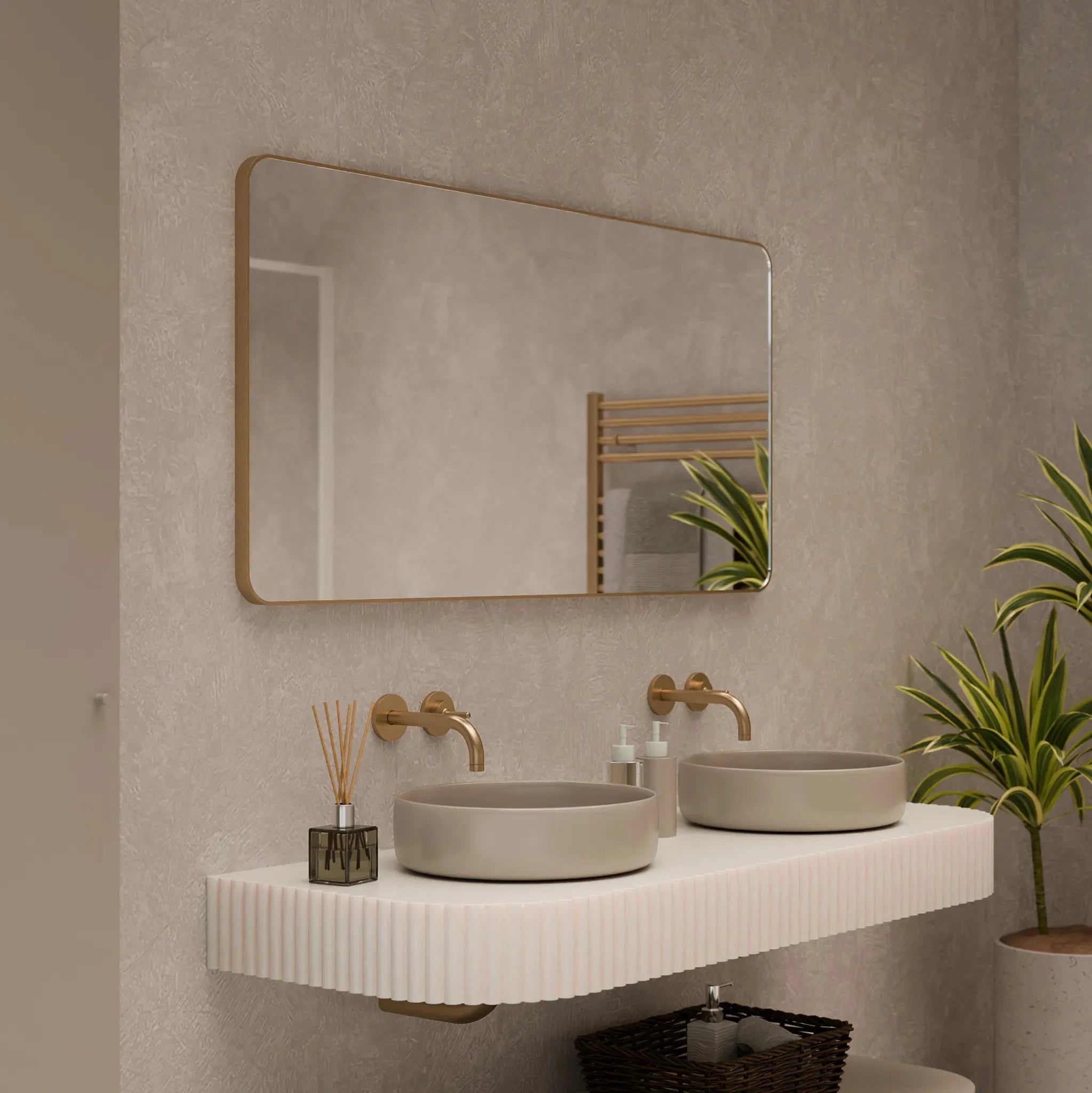 Jett Slim Frame Mirror #colour_brass