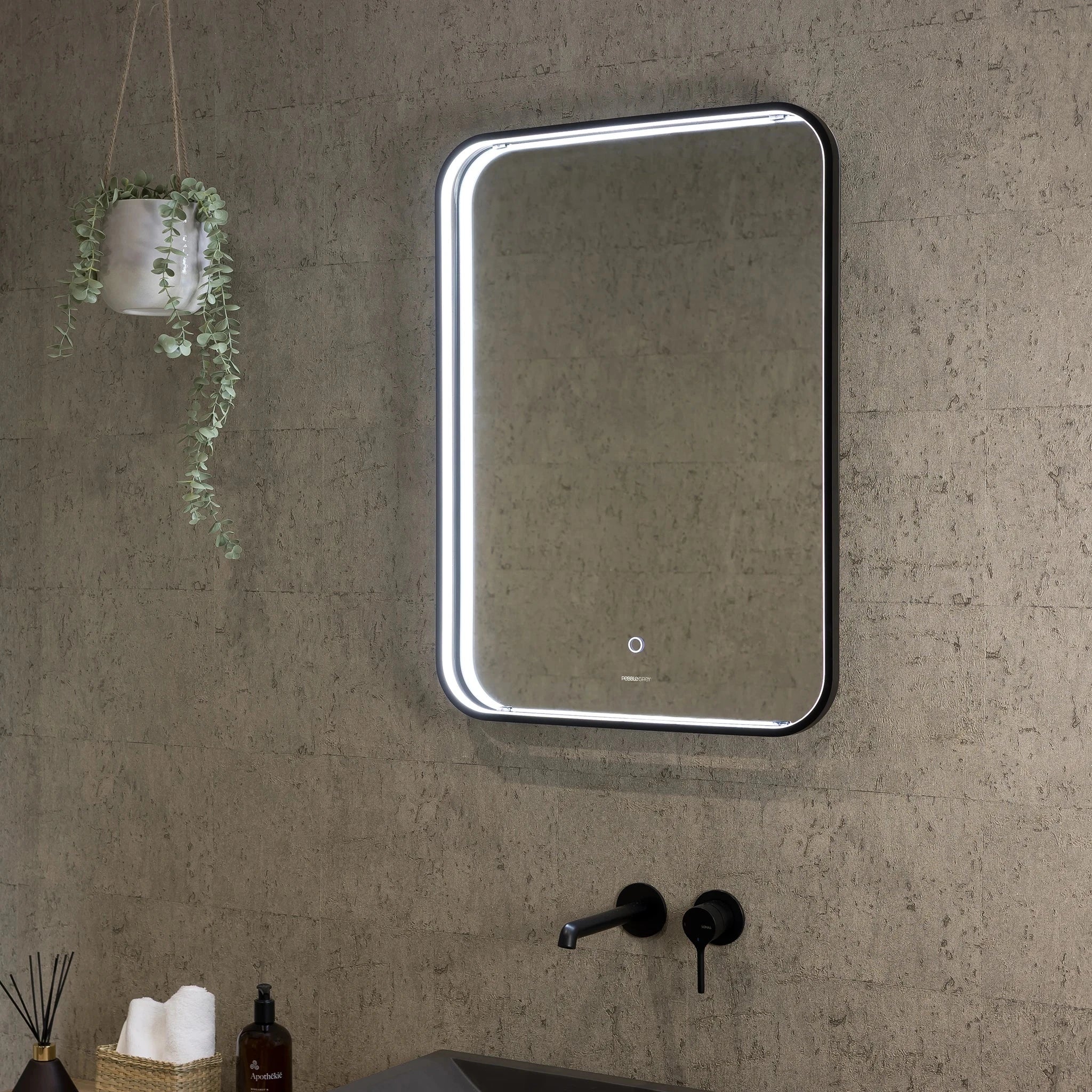 Luna LED Bathroom Mirror #colour_black