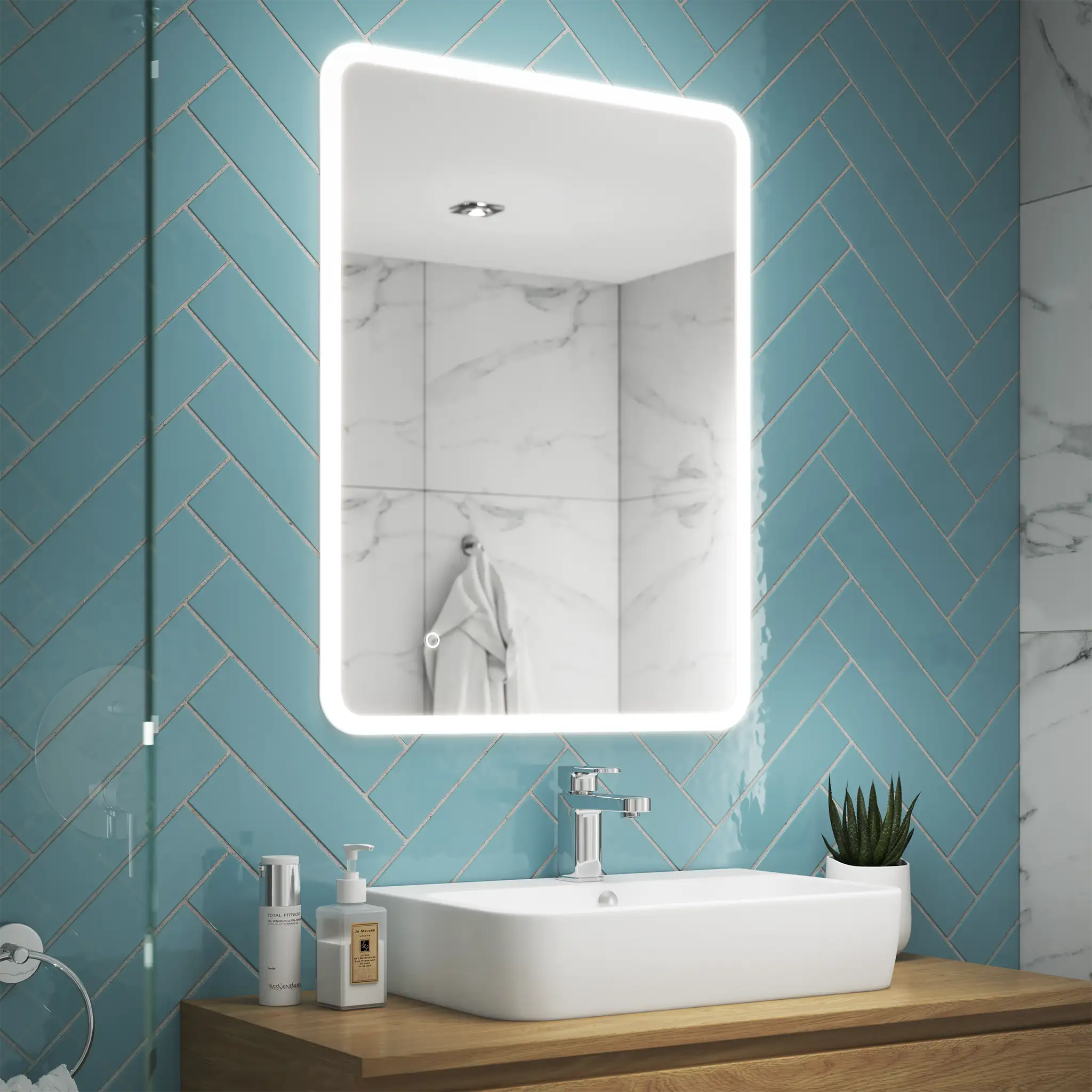 Nano Ultra-slim LED Bathroom Mirror #size_800mm-x-600mm