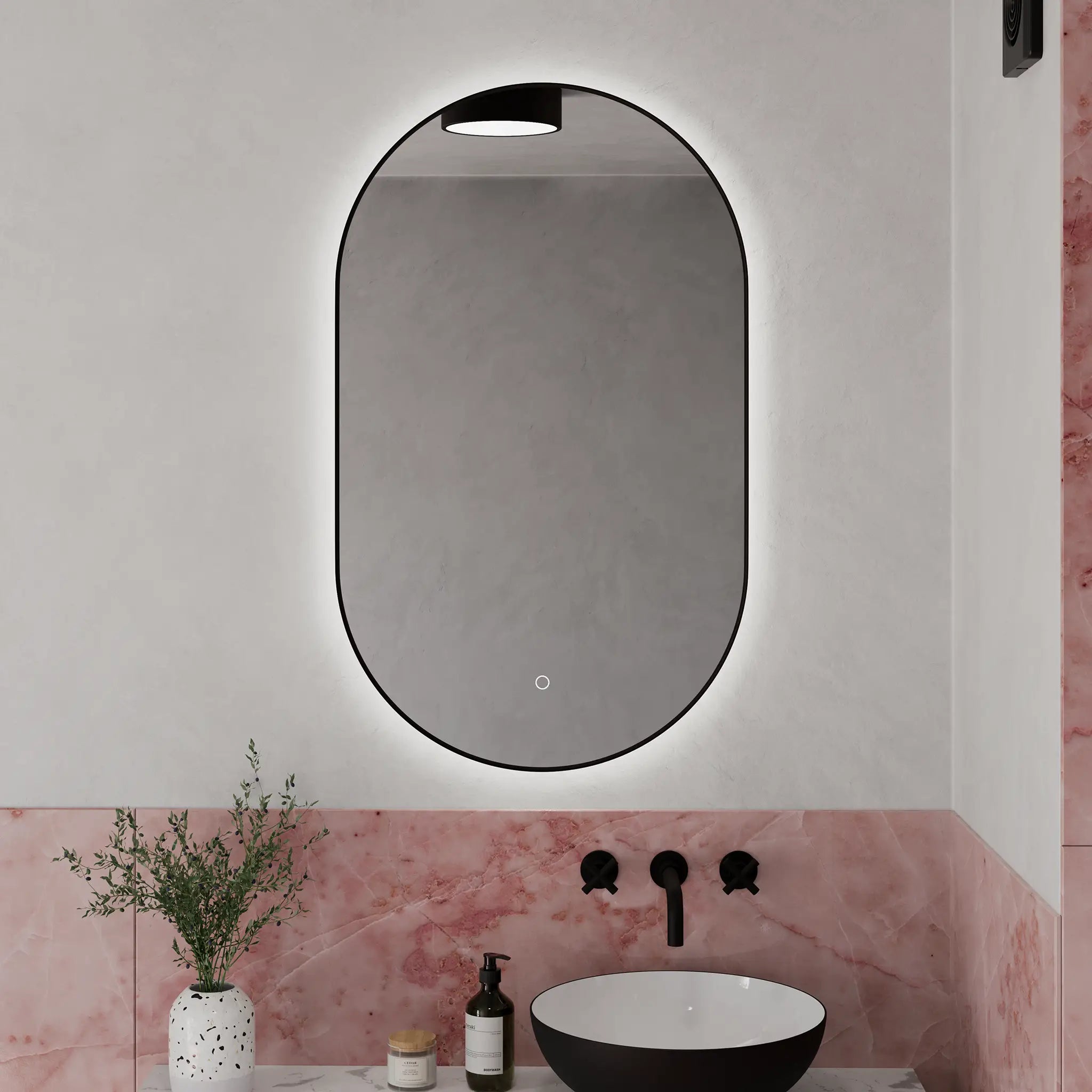 Oslo Oval LED Mirror #colour_black