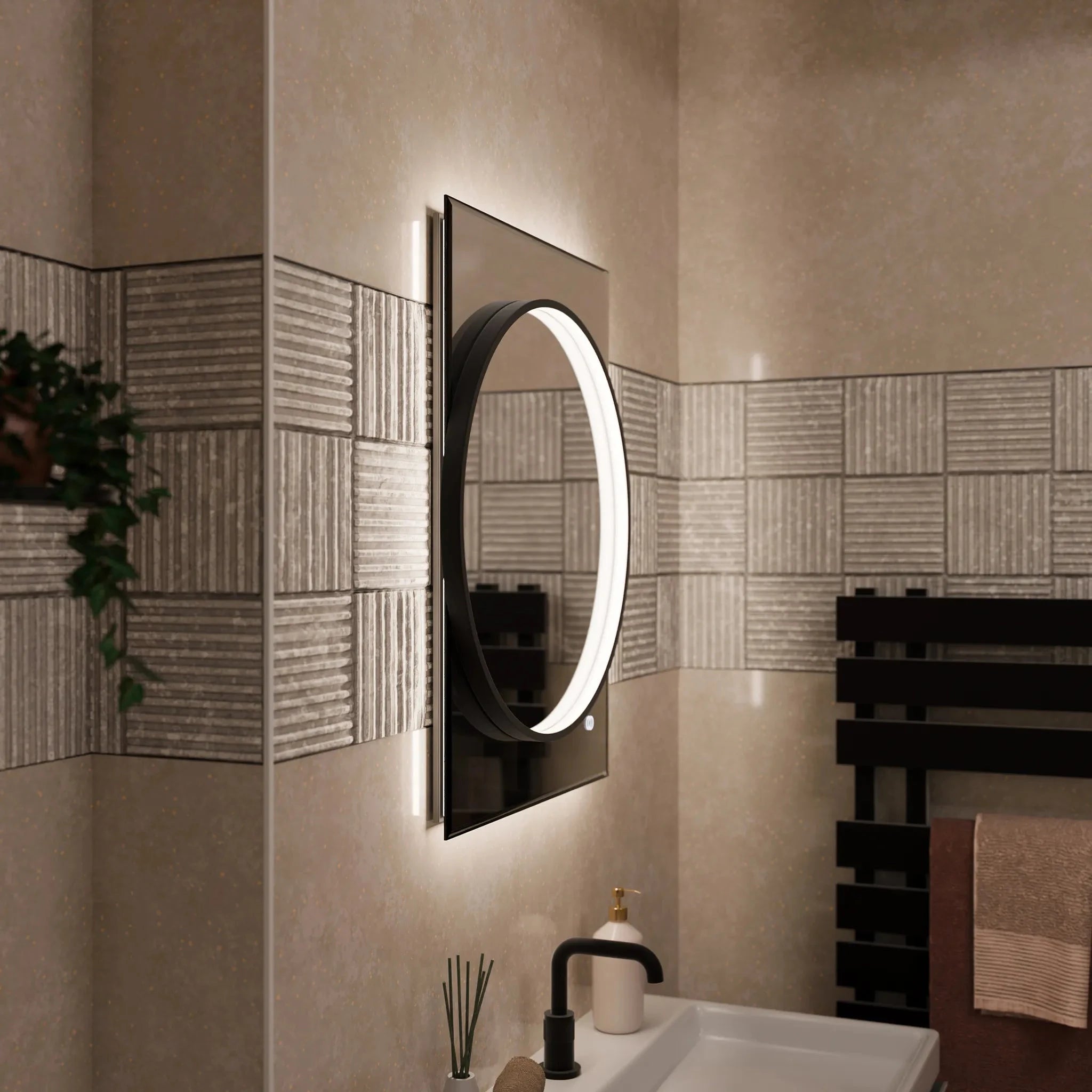 Sky Dual LED Bathroom Mirror #colour_black