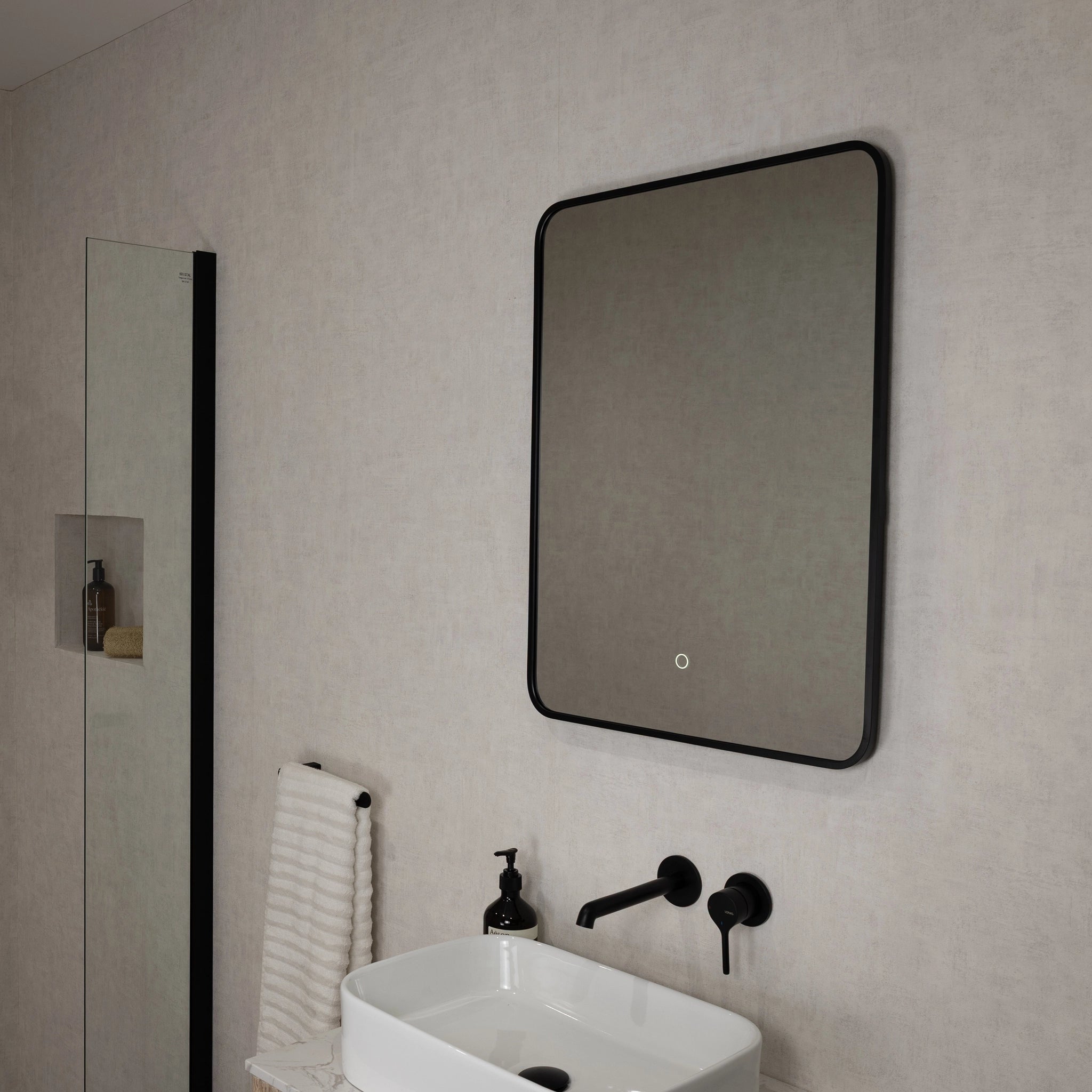 Oslo Curve LED Bathroom Mirror #colour_black