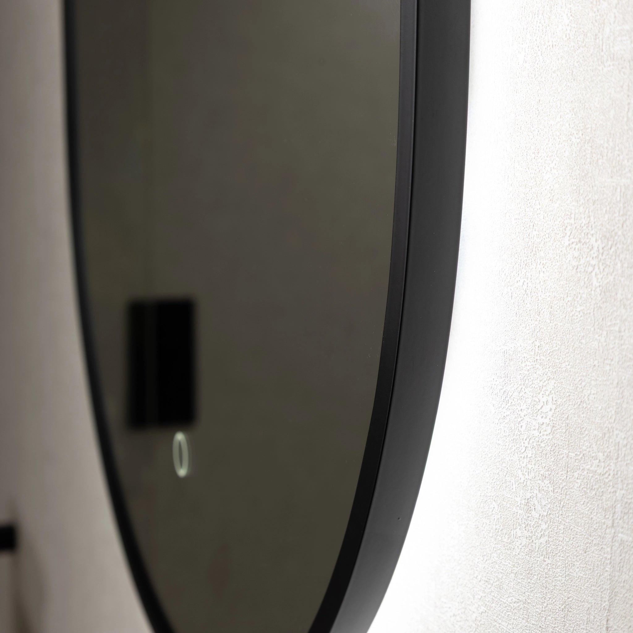 Oslo Pill-Shaped LED Bathroom Mirror #colour_black
