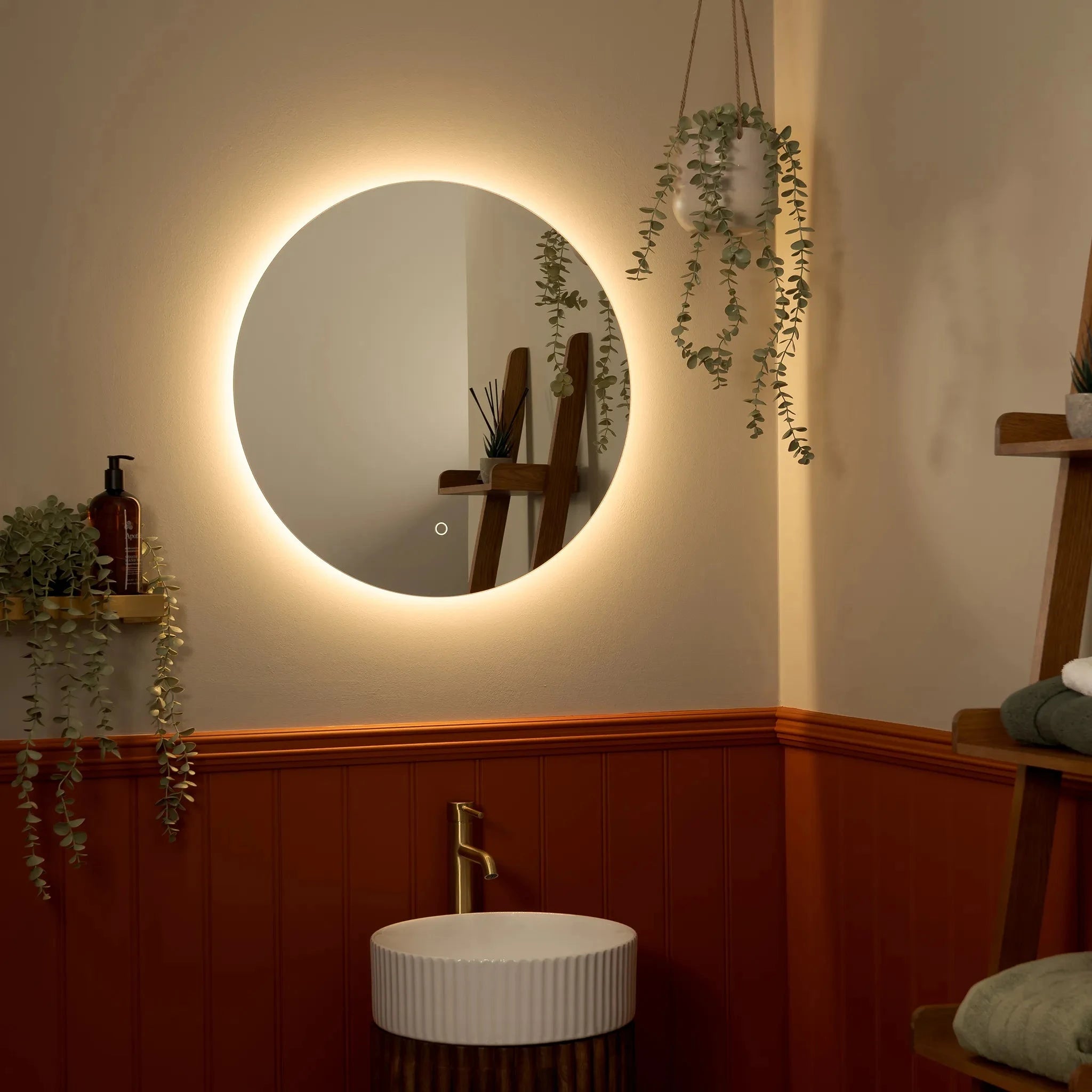 Savannah Round Backlit LED Bathroom Mirror