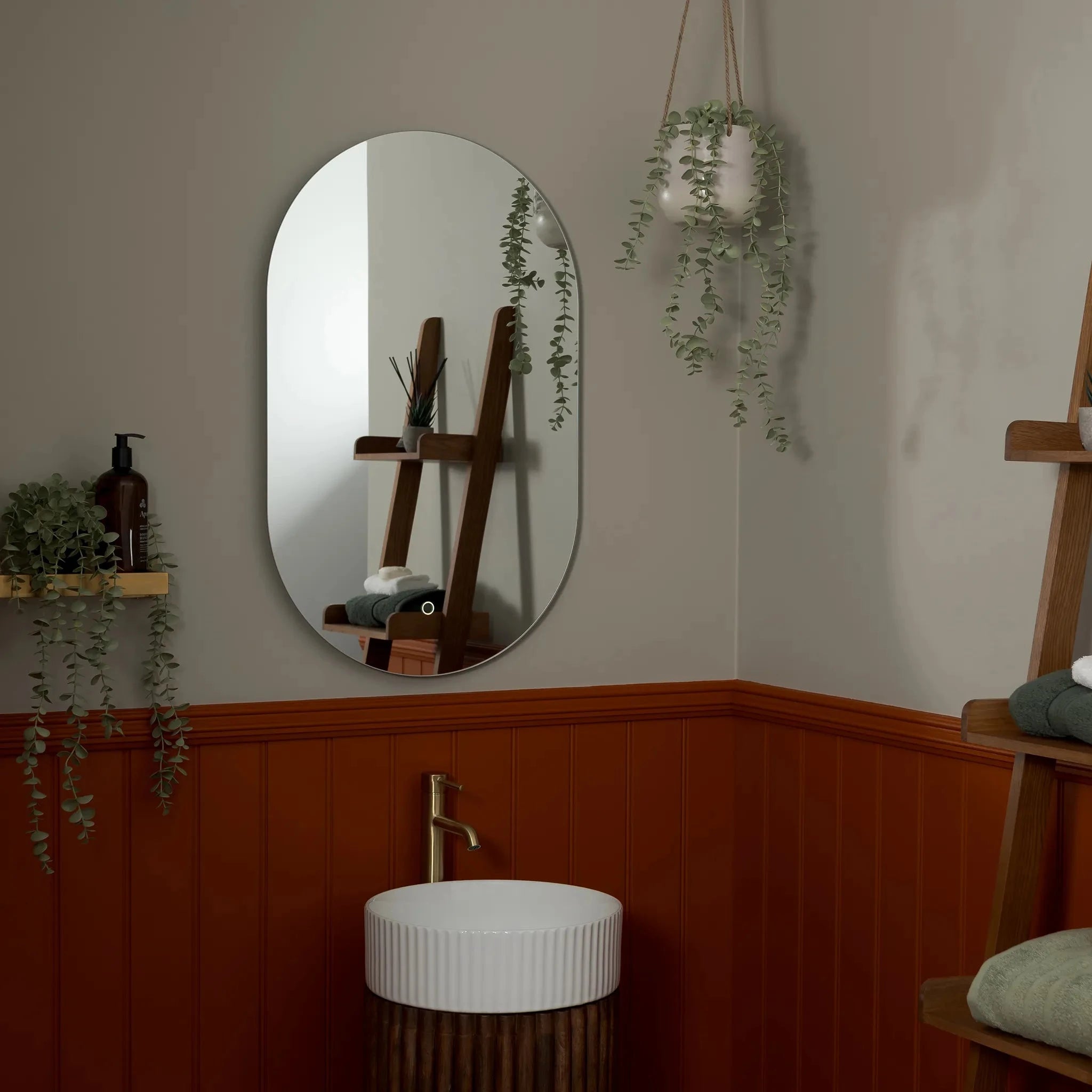 Savannah Pill-Shaped Backlit LED Bathroom Mirror