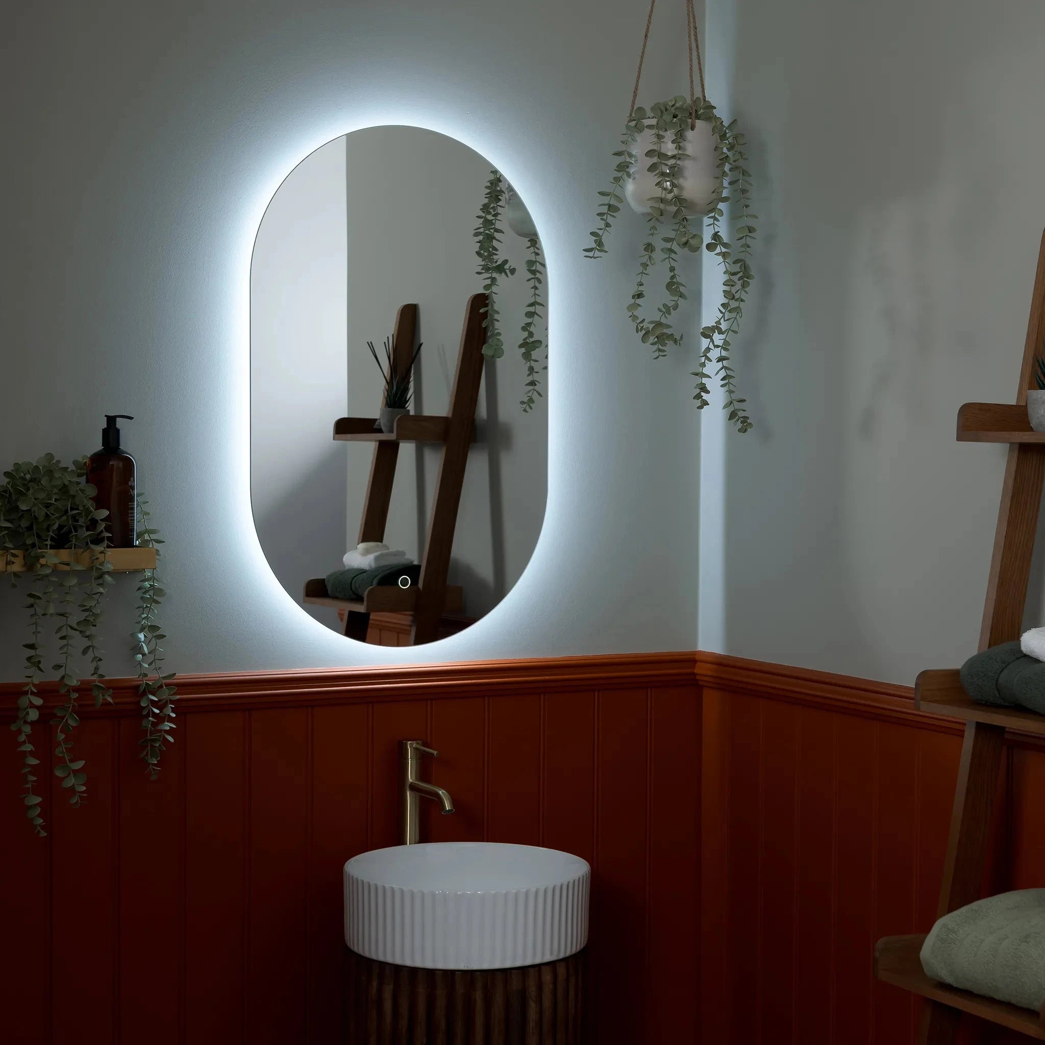 Savannah Pill-Shaped Backlit LED Bathroom Mirror