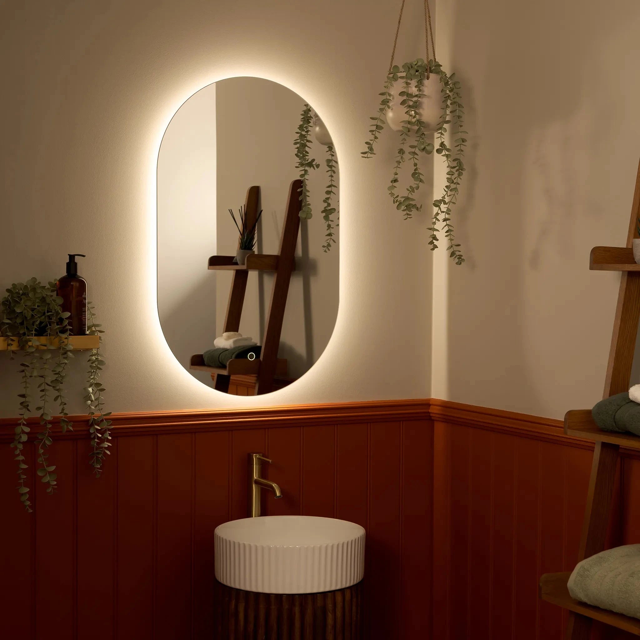 Savannah Pill-Shaped Backlit LED Bathroom Mirror