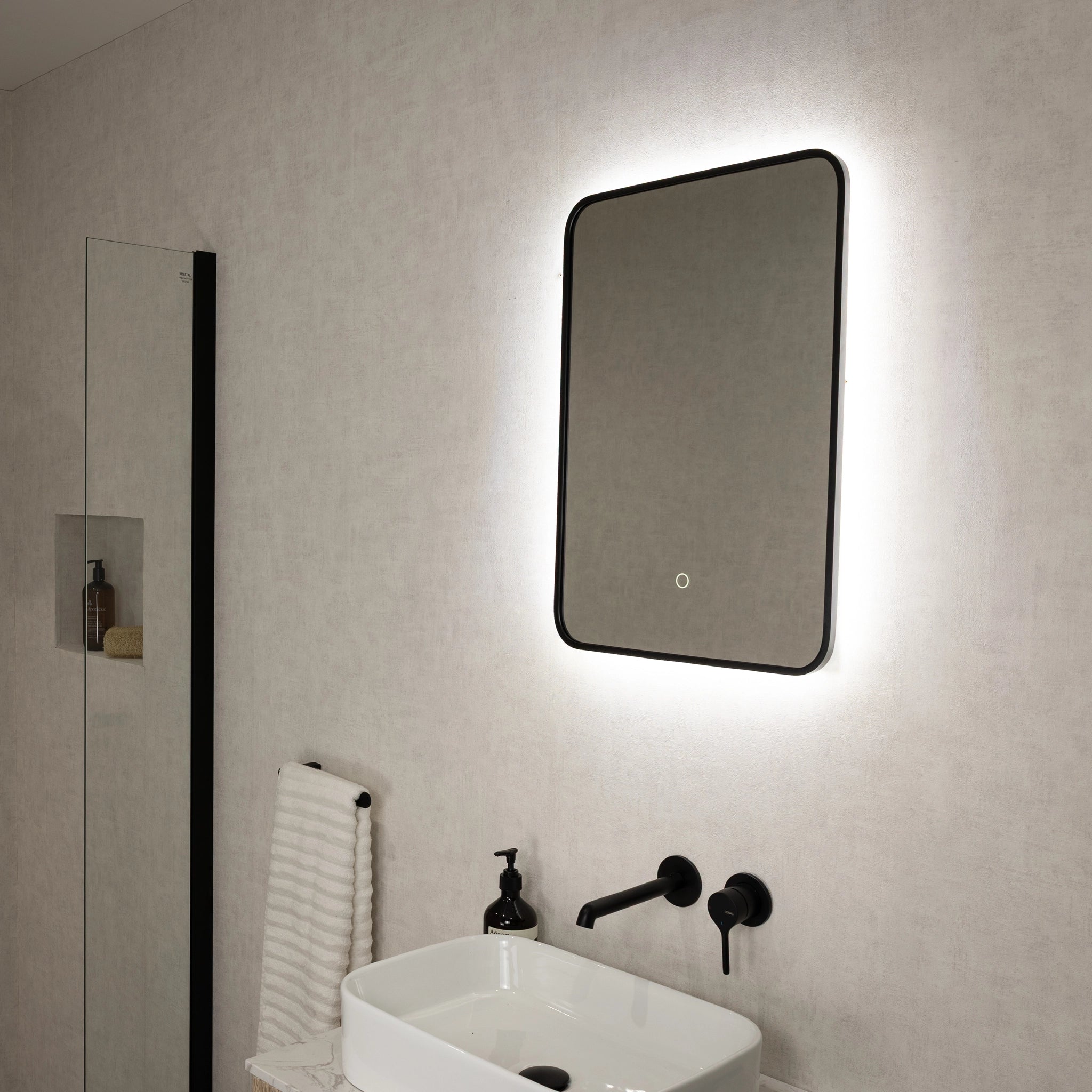 Oslo Curve LED Bathroom Mirror #colour_black