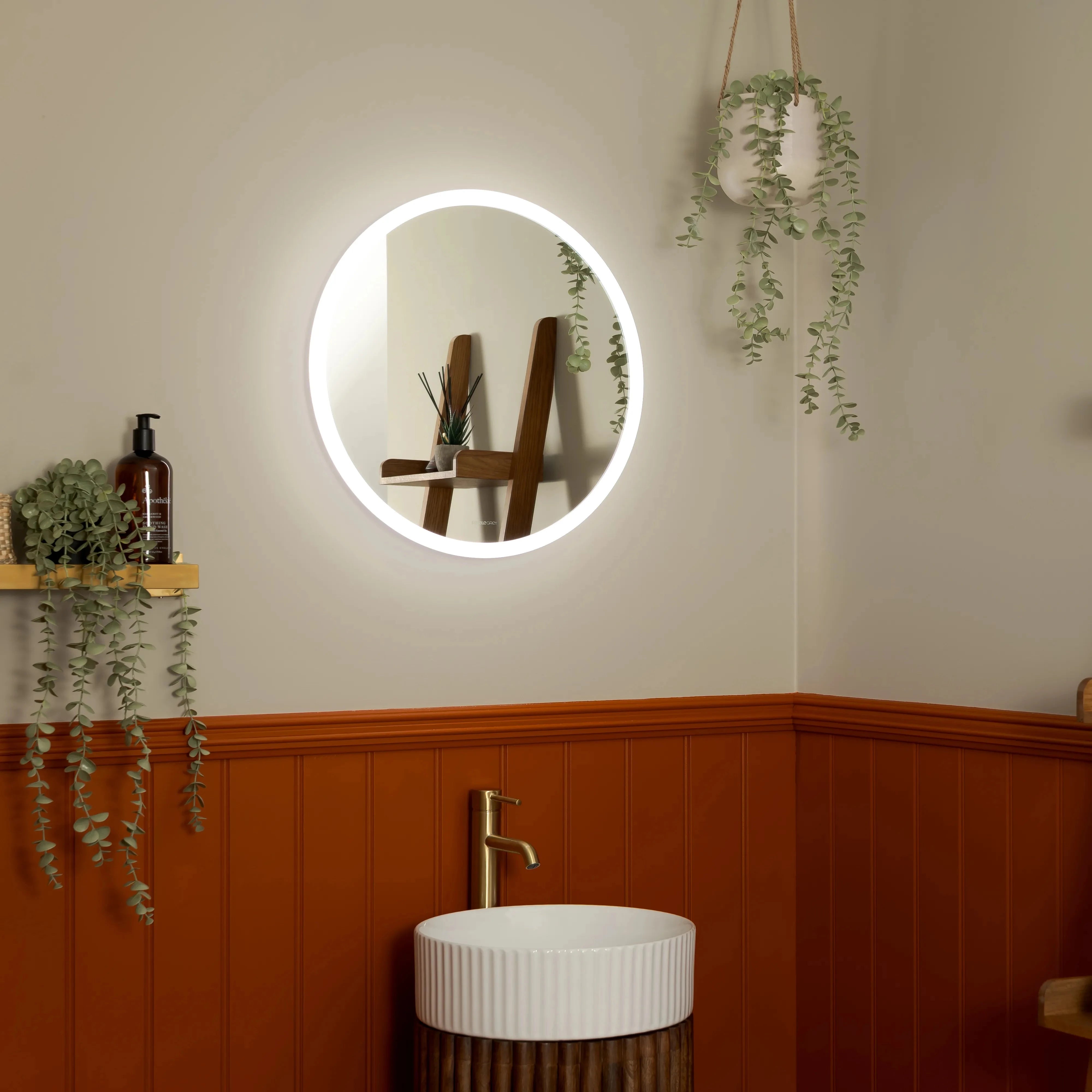 Verve Round Lithium-Ion Battery LED Mirror #size_500mm