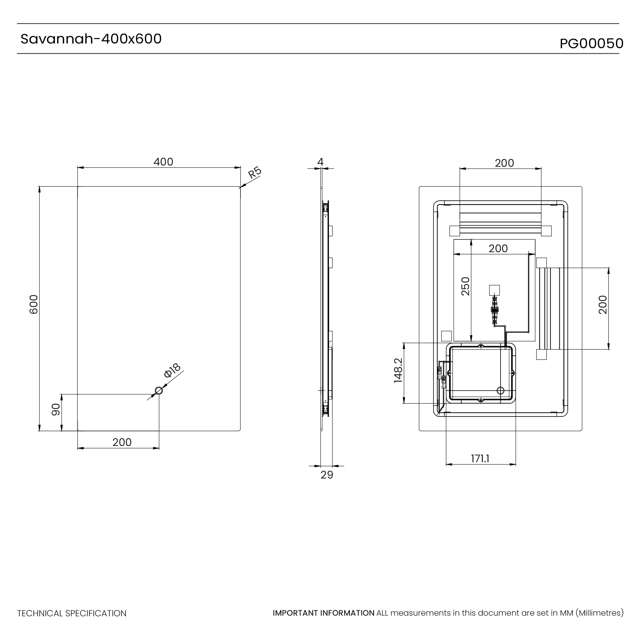 Savannah Backlit LED Bathroom Mirror #size_400mm-x-600mm