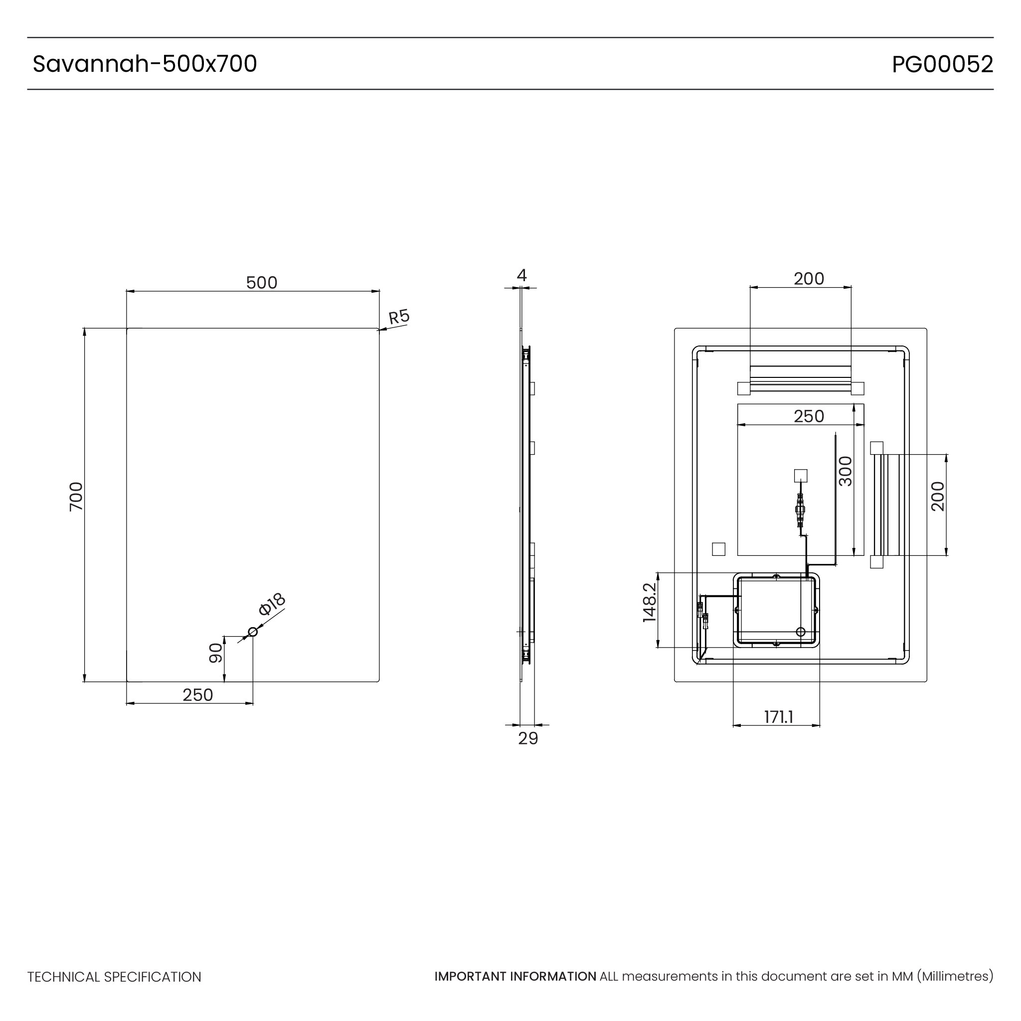 Savannah Backlit LED Bathroom Mirror #size_500mm-x-700mm