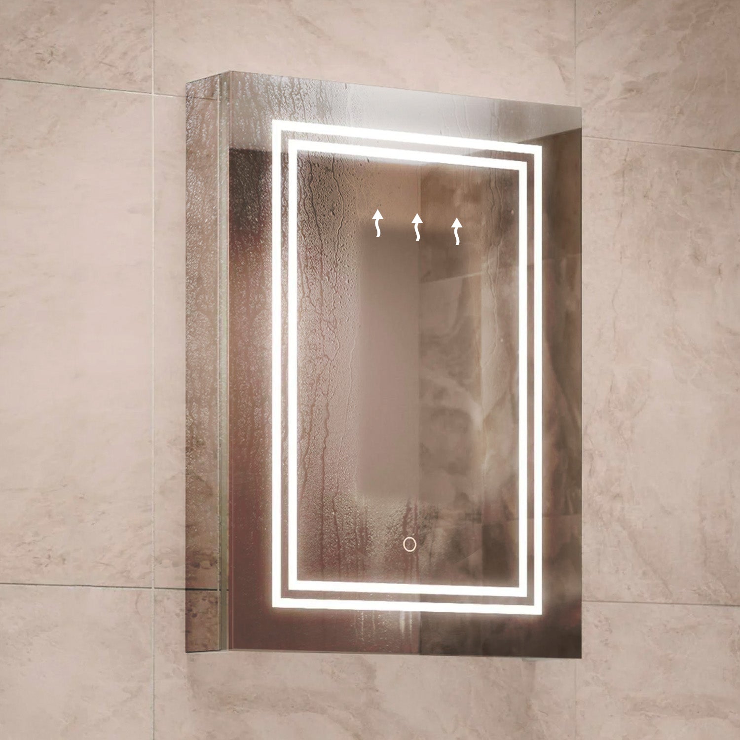 Virginia Touch 500x700mm LED Bathroom Mirror Cabinet