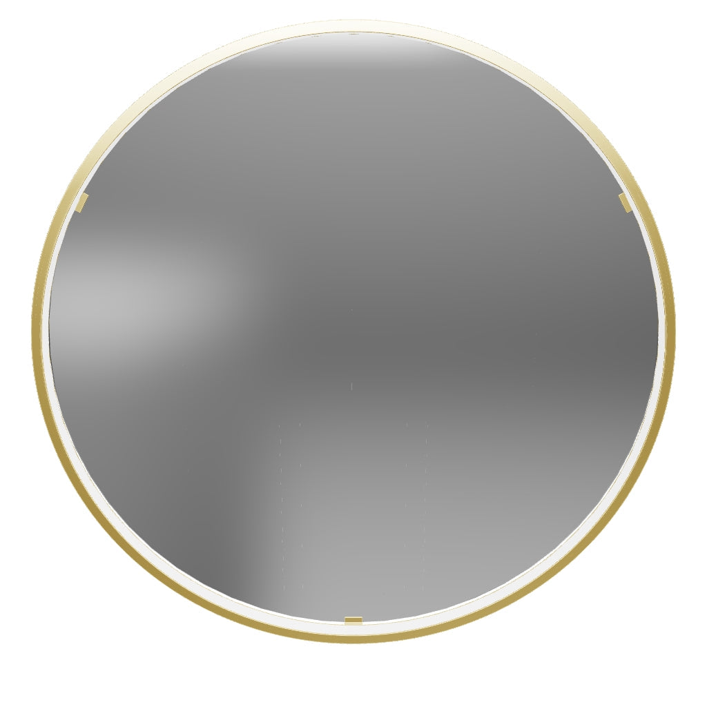Luna Round LED Bathroom Mirror #colour_brass