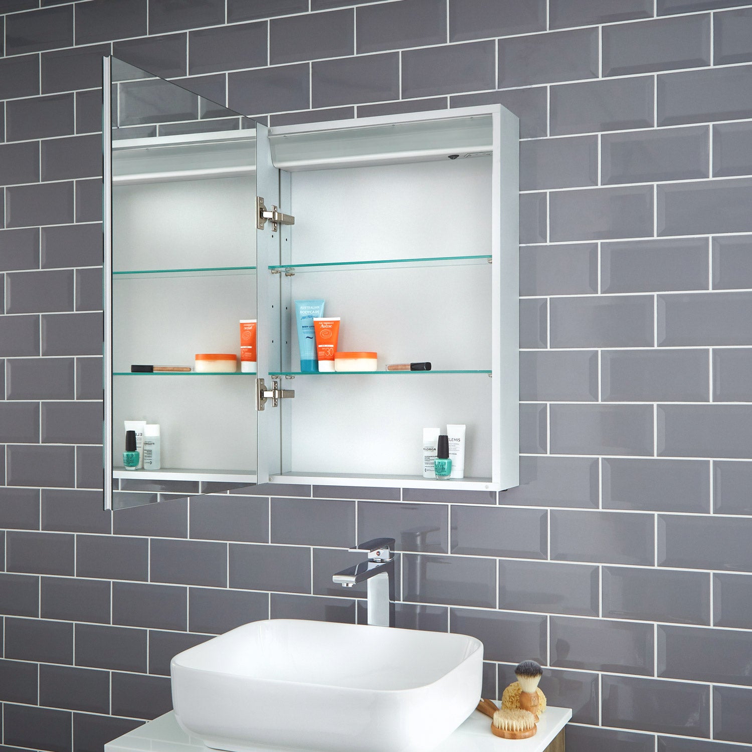 Renee 500x700mm LED Bathroom Mirror Cabinet