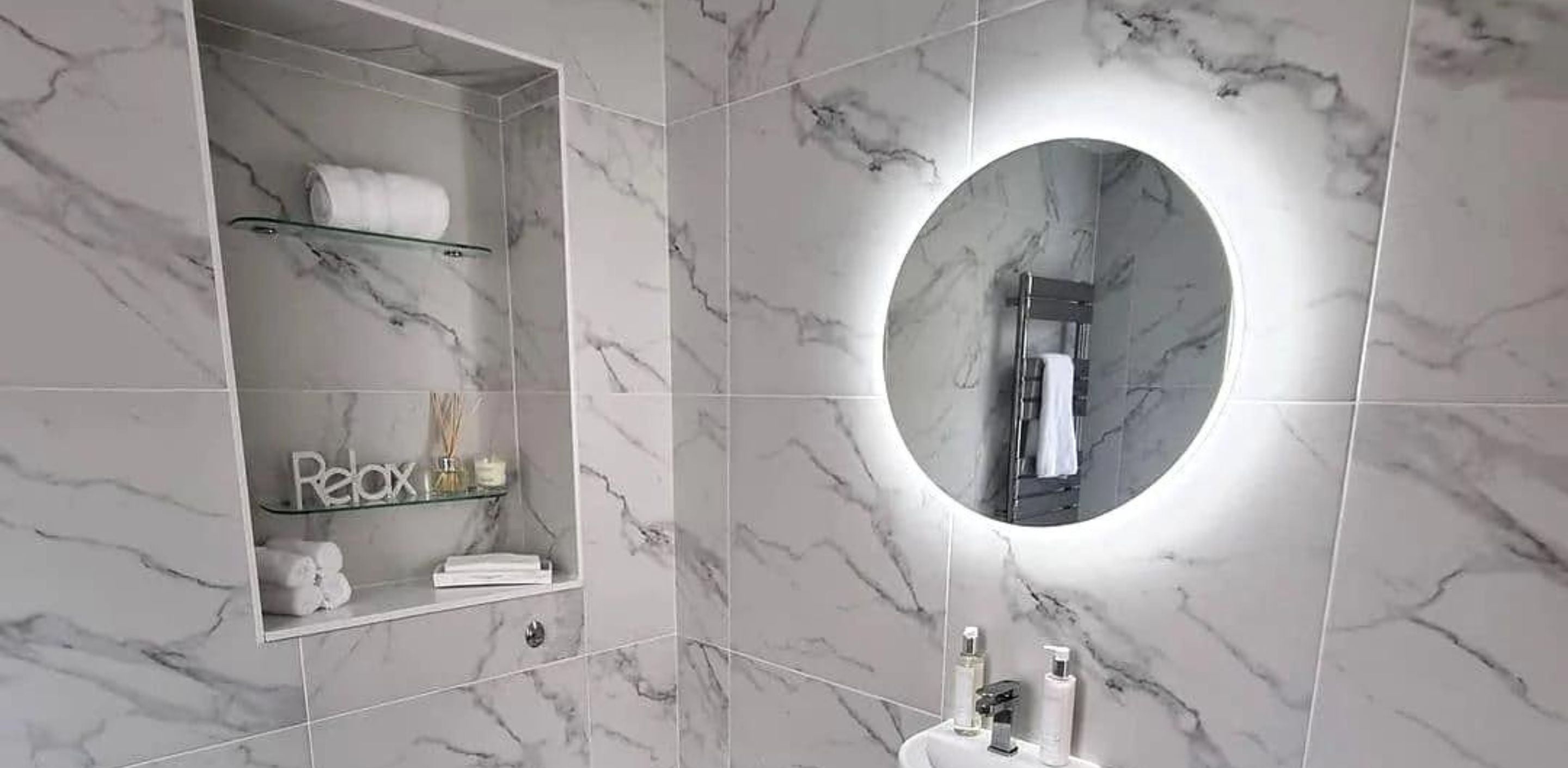Where to place a bathroom mirror