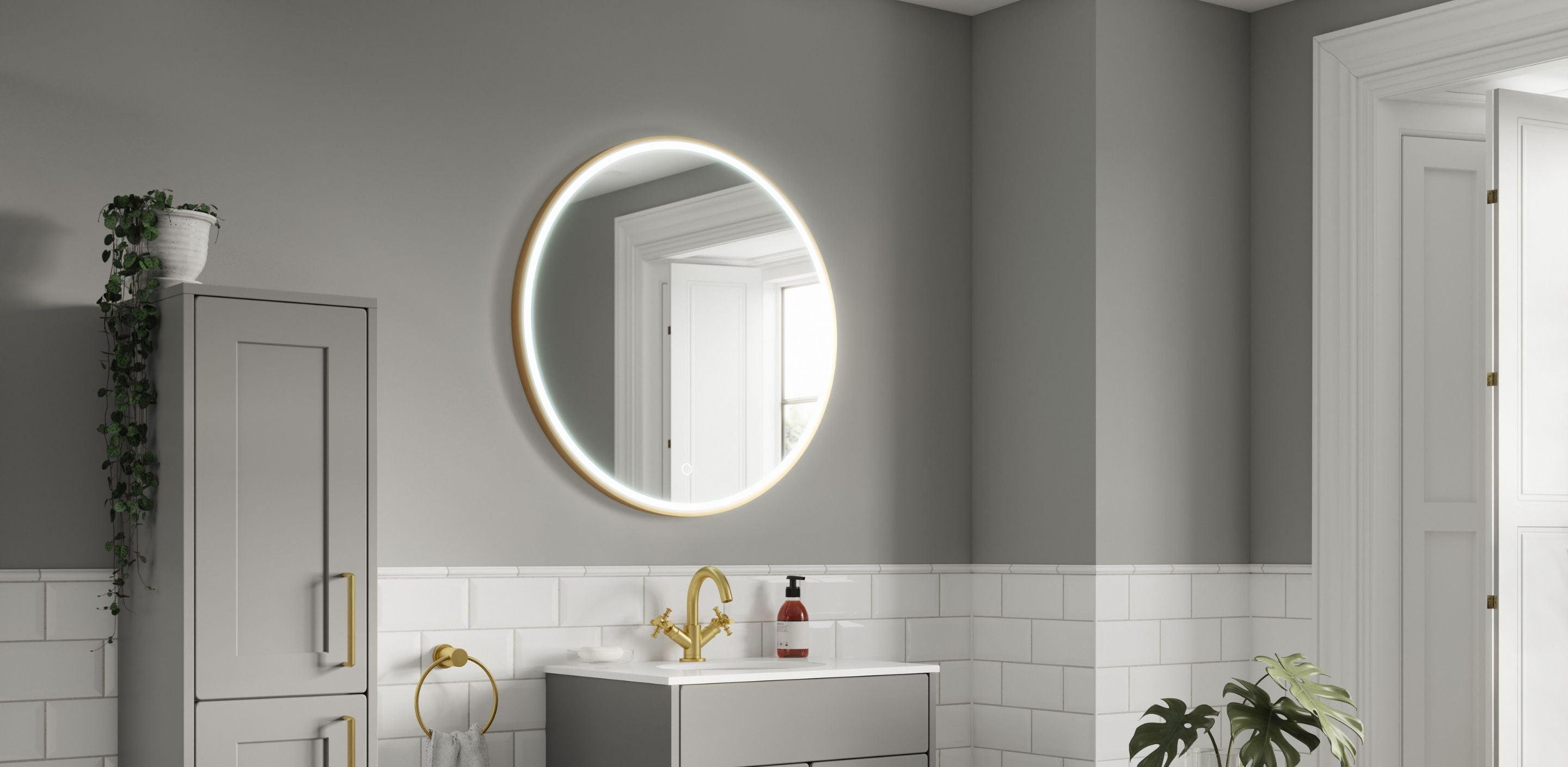 Round led bathroom mirror 500mm clearance