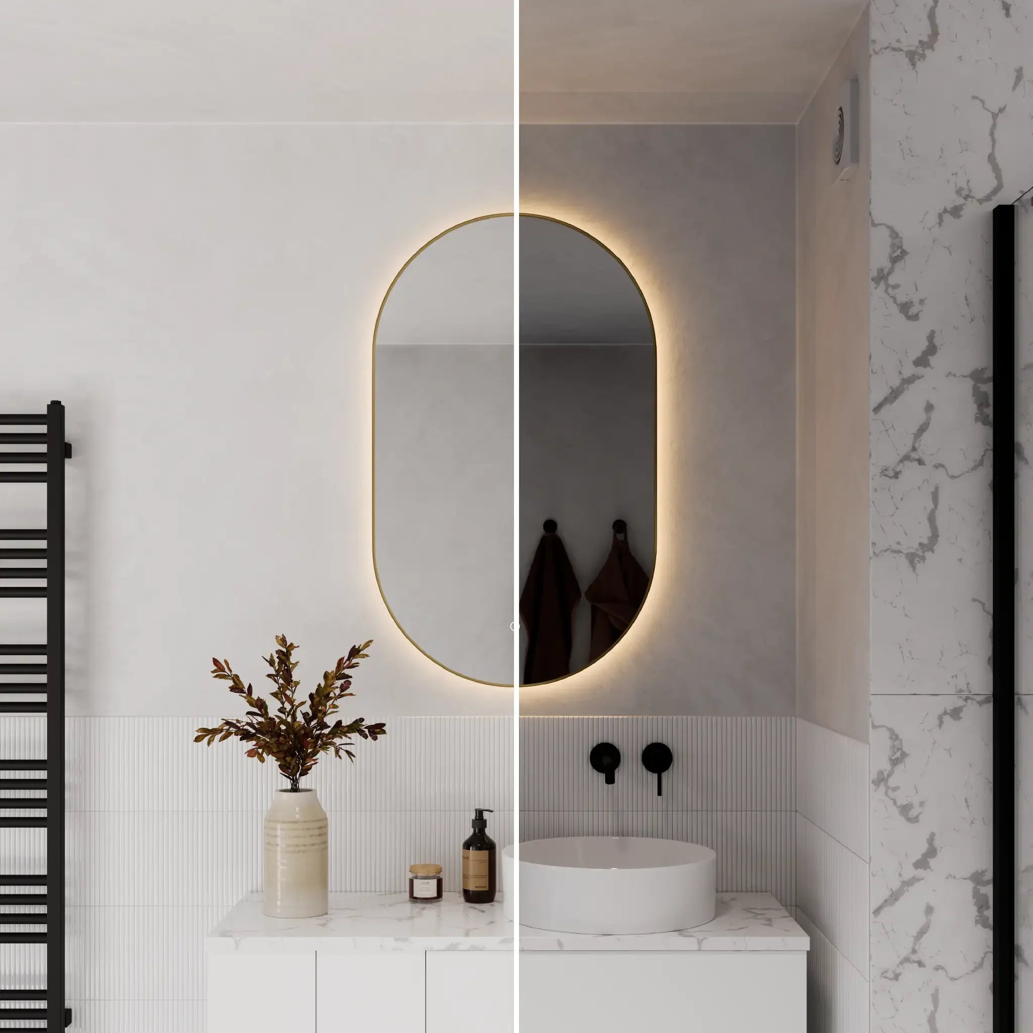Dimmable Bathroom Mirrors - Pebble Grey