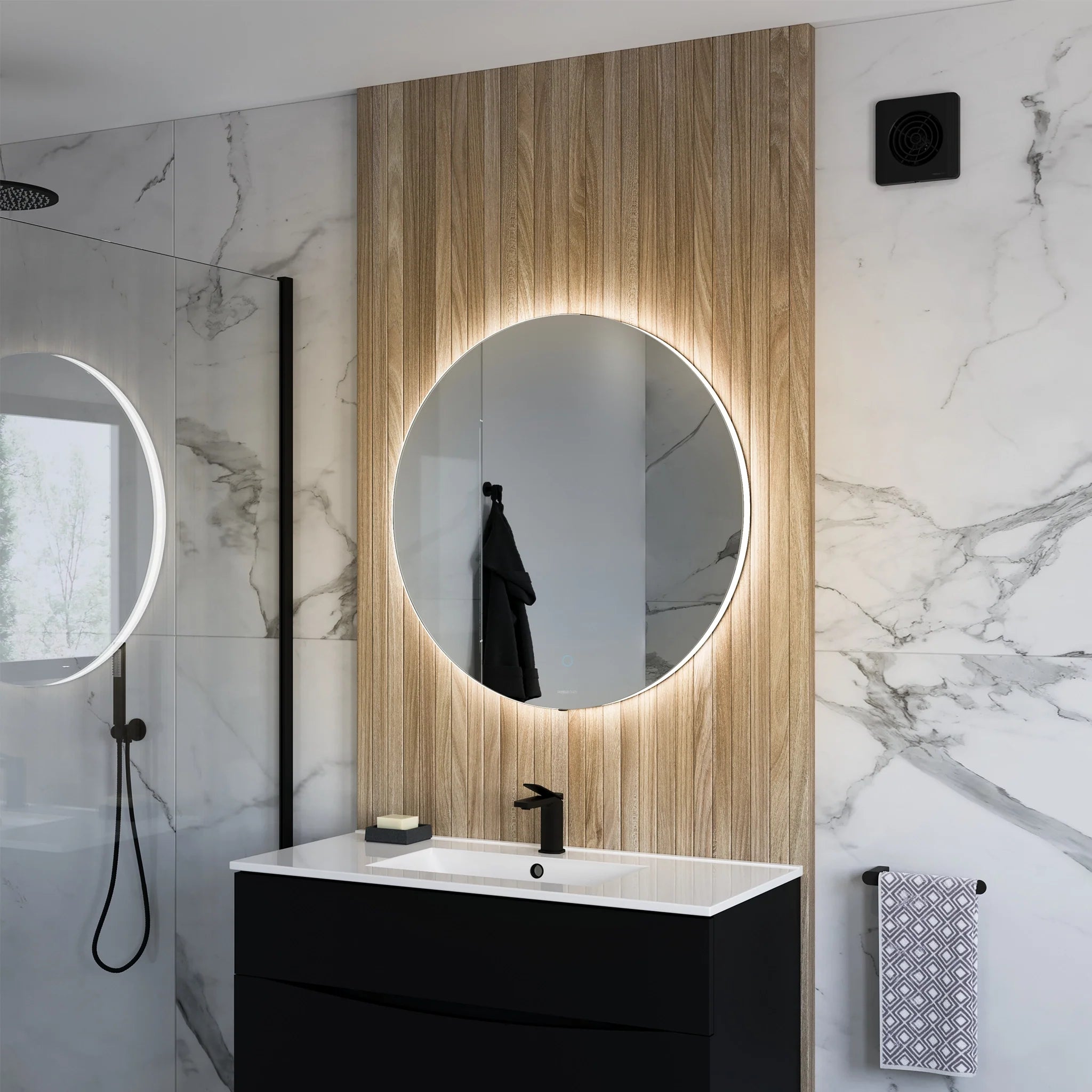 800mm Round Illuminated Bathroom Mirrors
