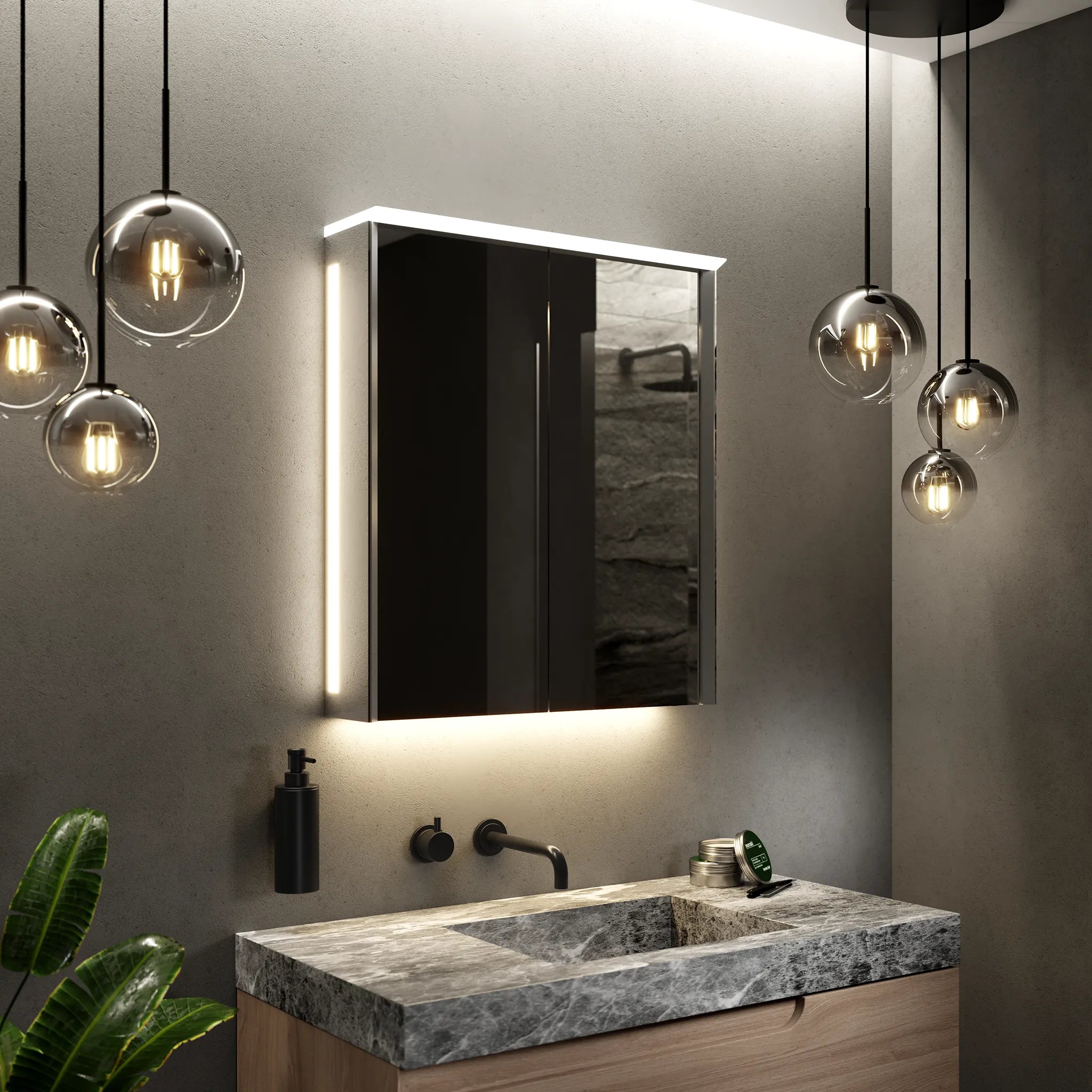Sofia 500x700mm Single Door Cabinet Pebble Grey