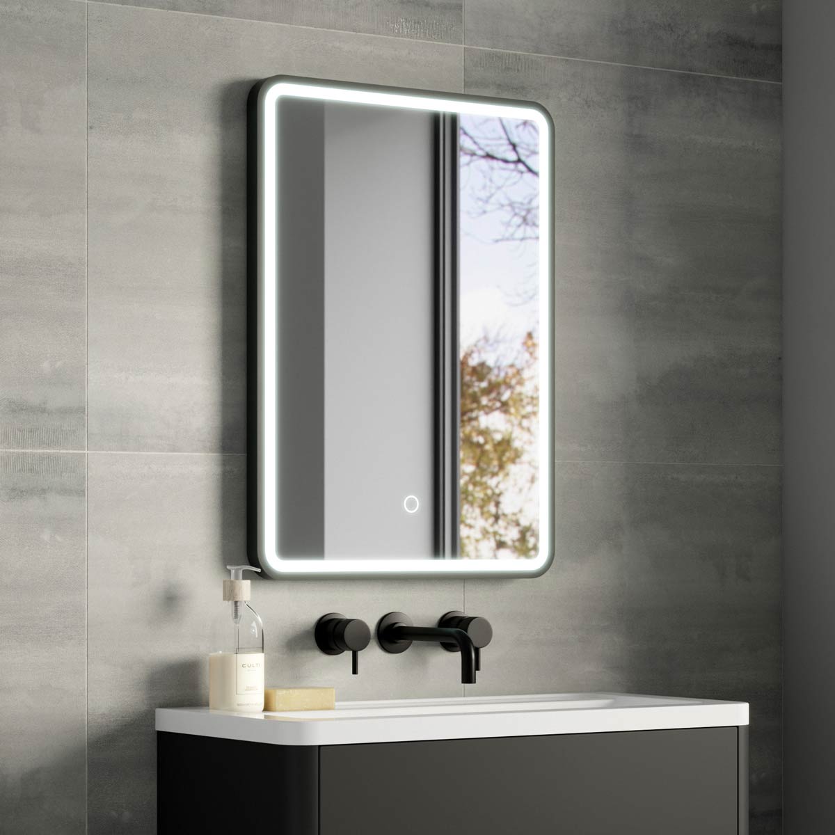 Kali Portrait LED Illuminated Mirror #colour_black