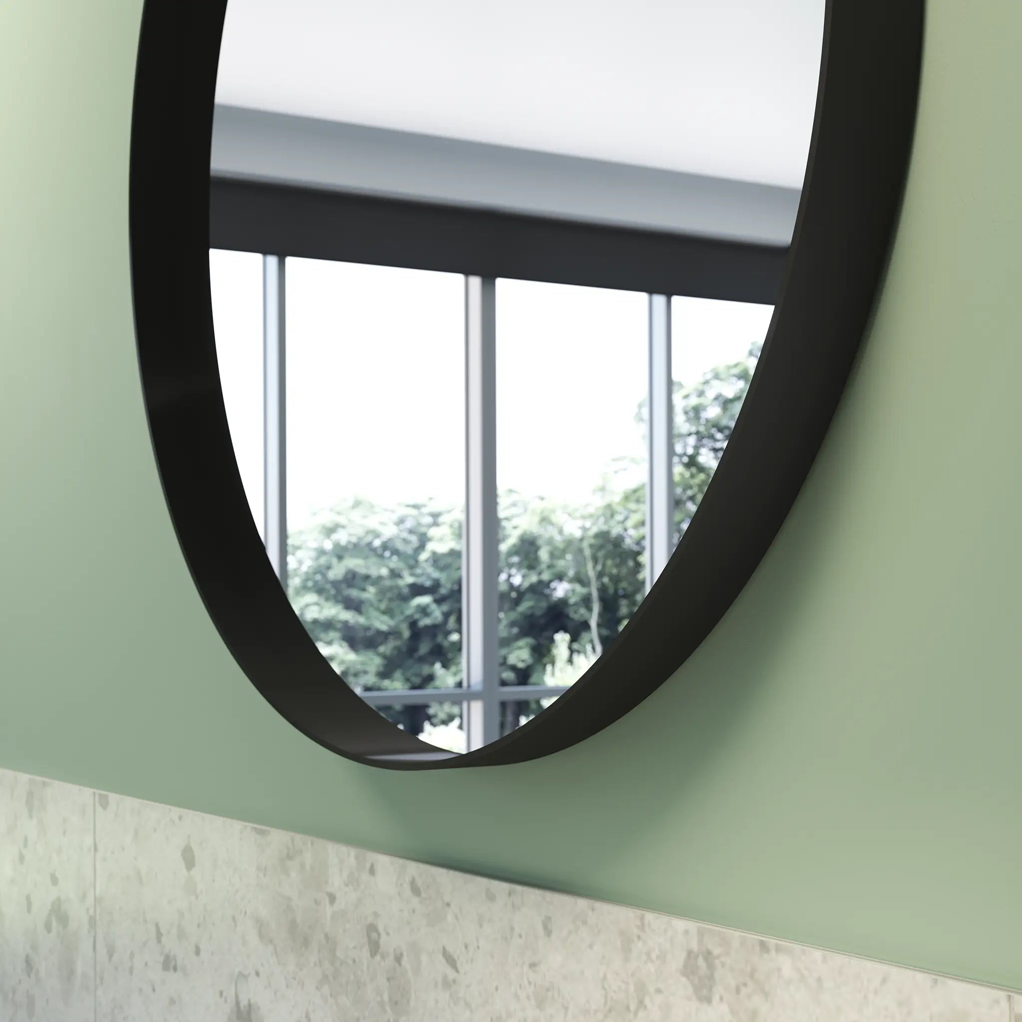 Onyx Round Deep Frame Mirror #colour_black