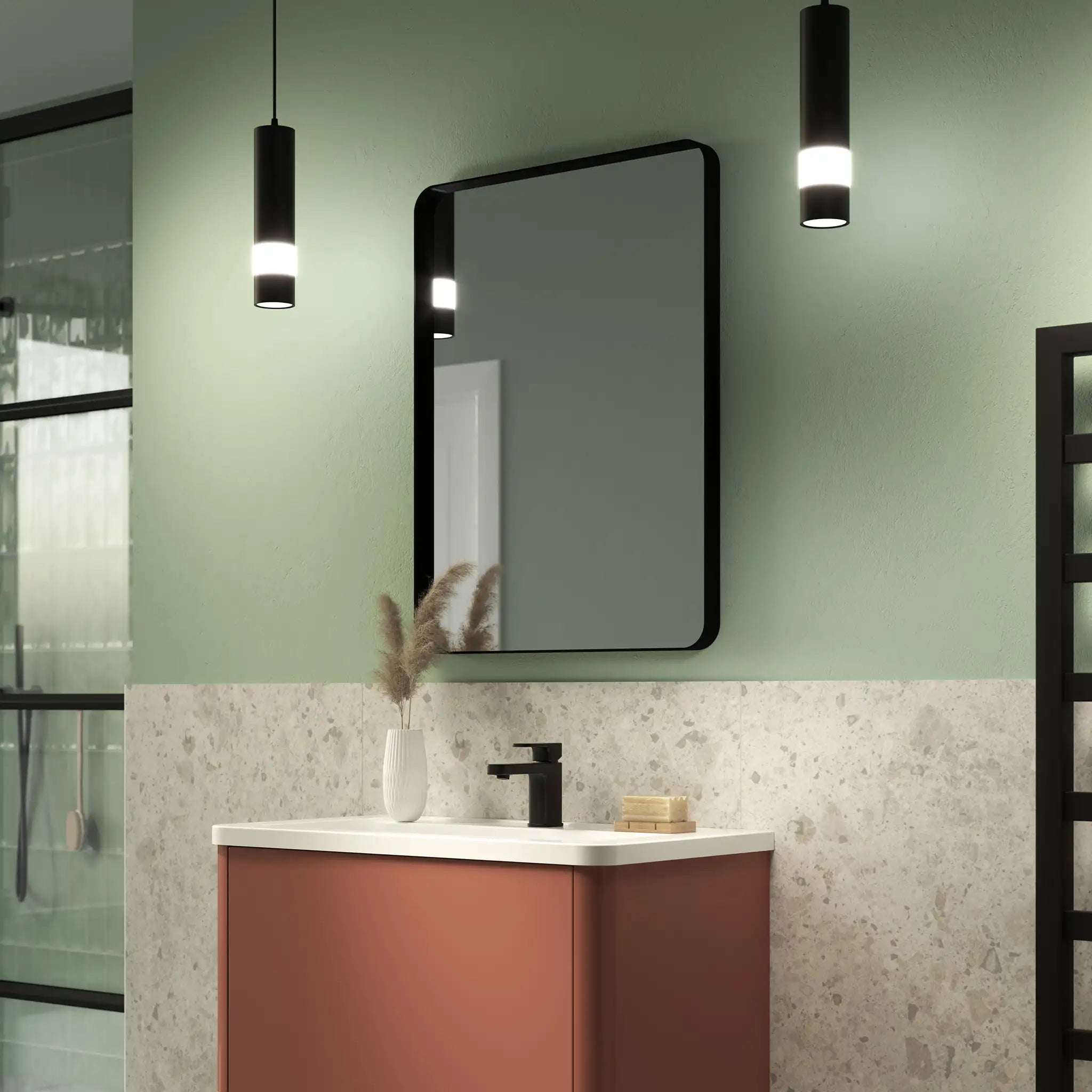 Onyx Deep Frame Mirror #colour_black