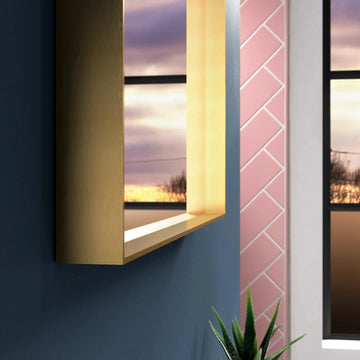Eva Deep Frame Mirror #colour_brass