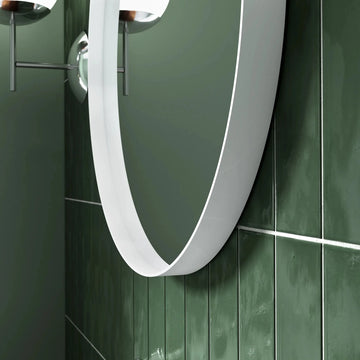 Onyx Round Deep Frame Mirror #colour_white