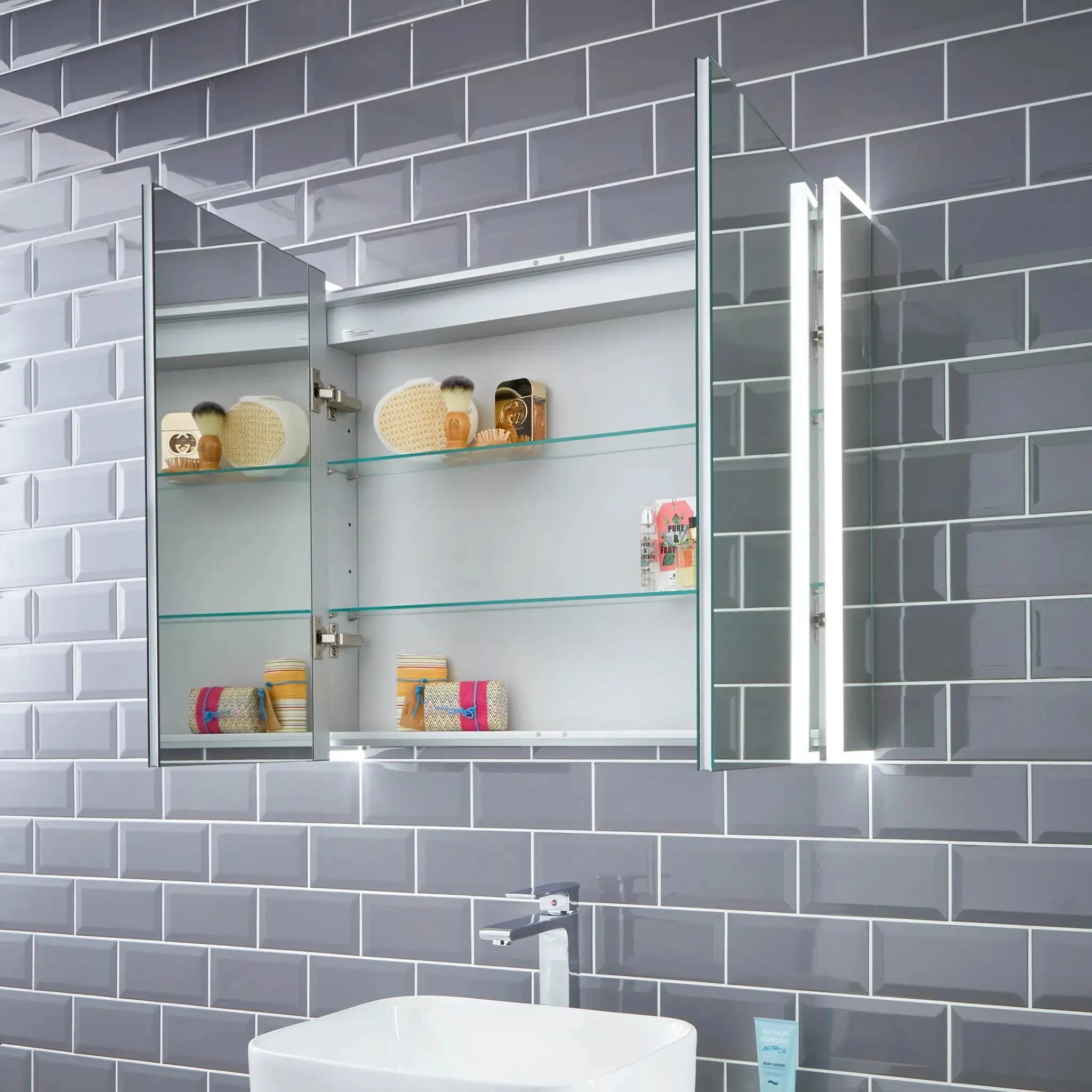 Sale | Illuminated Bathroom Mirrors & Cabinets Sale - Pebble Grey