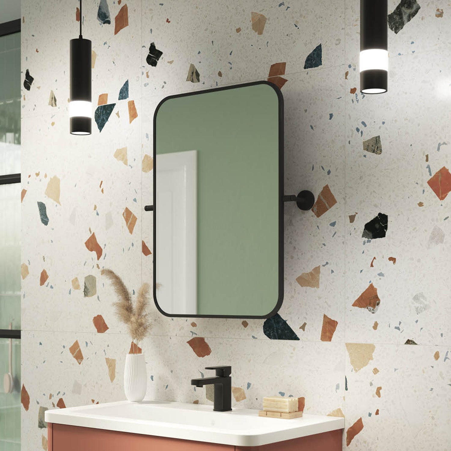 Axel Tilting Swing Mirror #colour_black