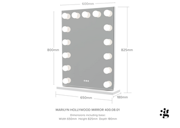 Marilyn Hollywood Mirror with LED Lights #size_600mm-x-800mm