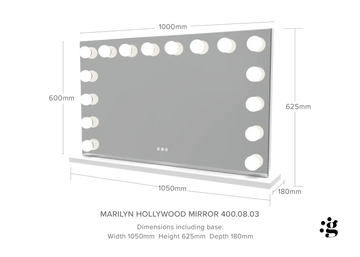 Marilyn Hollywood Mirror with LED Lights #size_1000mm-x-600mm