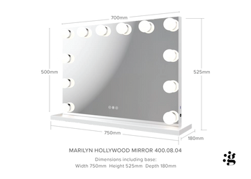 Marilyn Hollywood Mirror with LED Lights #size_700mm-x-500mm