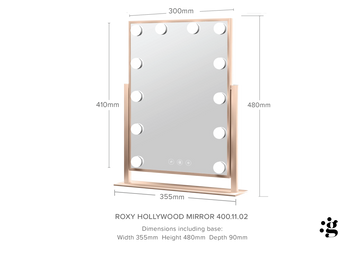 Roxy Hollywood Mirror with LED Lights #colour_champagne