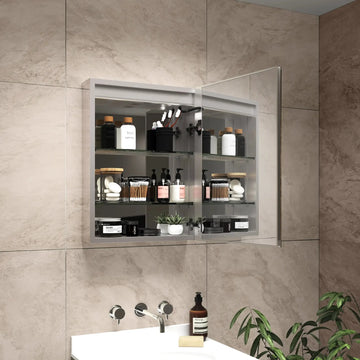 Hollis LED Bathroom Mirror Cabinet #size_450mm-x-600mm
