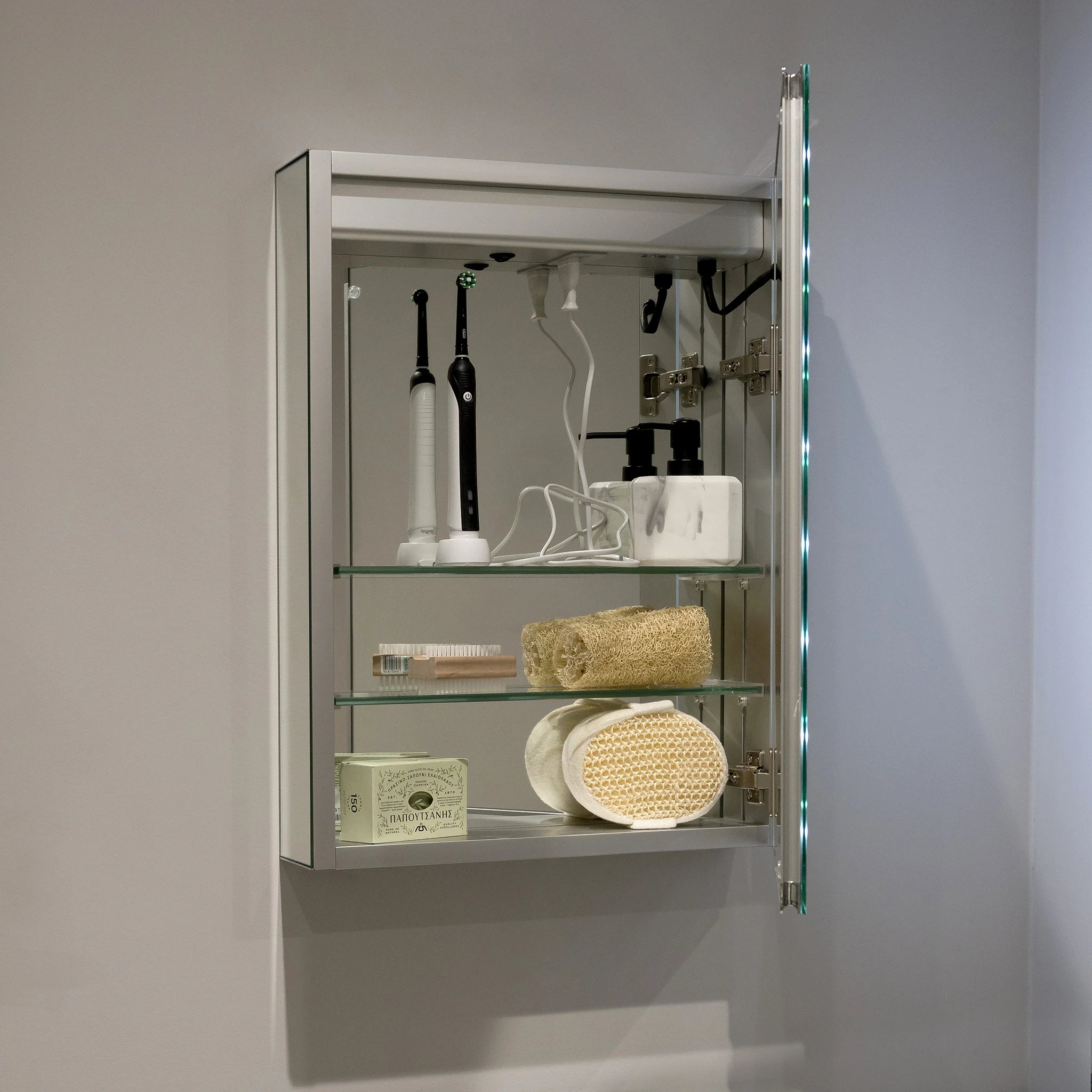 Hollis LED Bathroom Mirror Cabinet #size_450mm-x-600mm