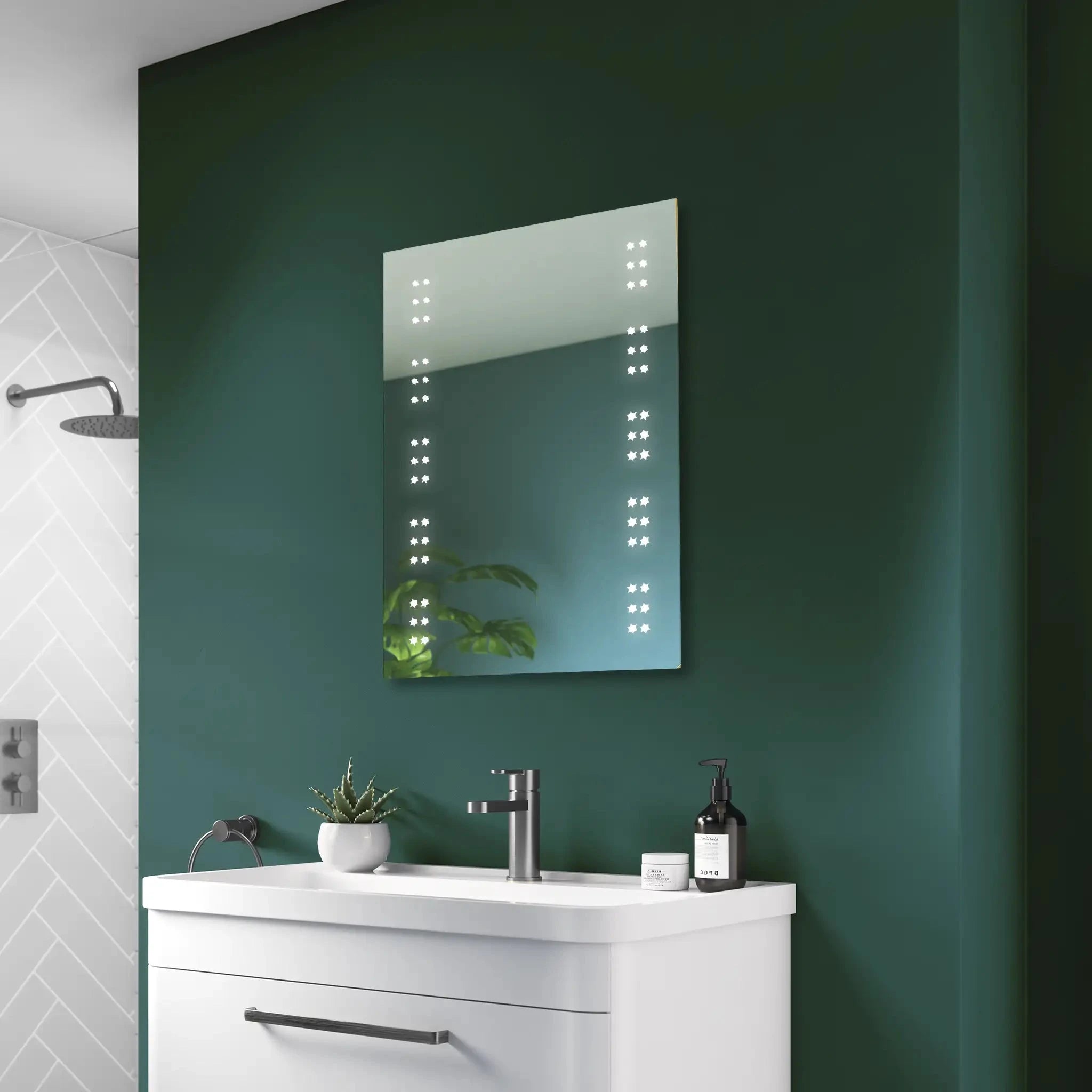 Battery LED Mirrors Battery LED Bathroom Mirrors Pebble Grey