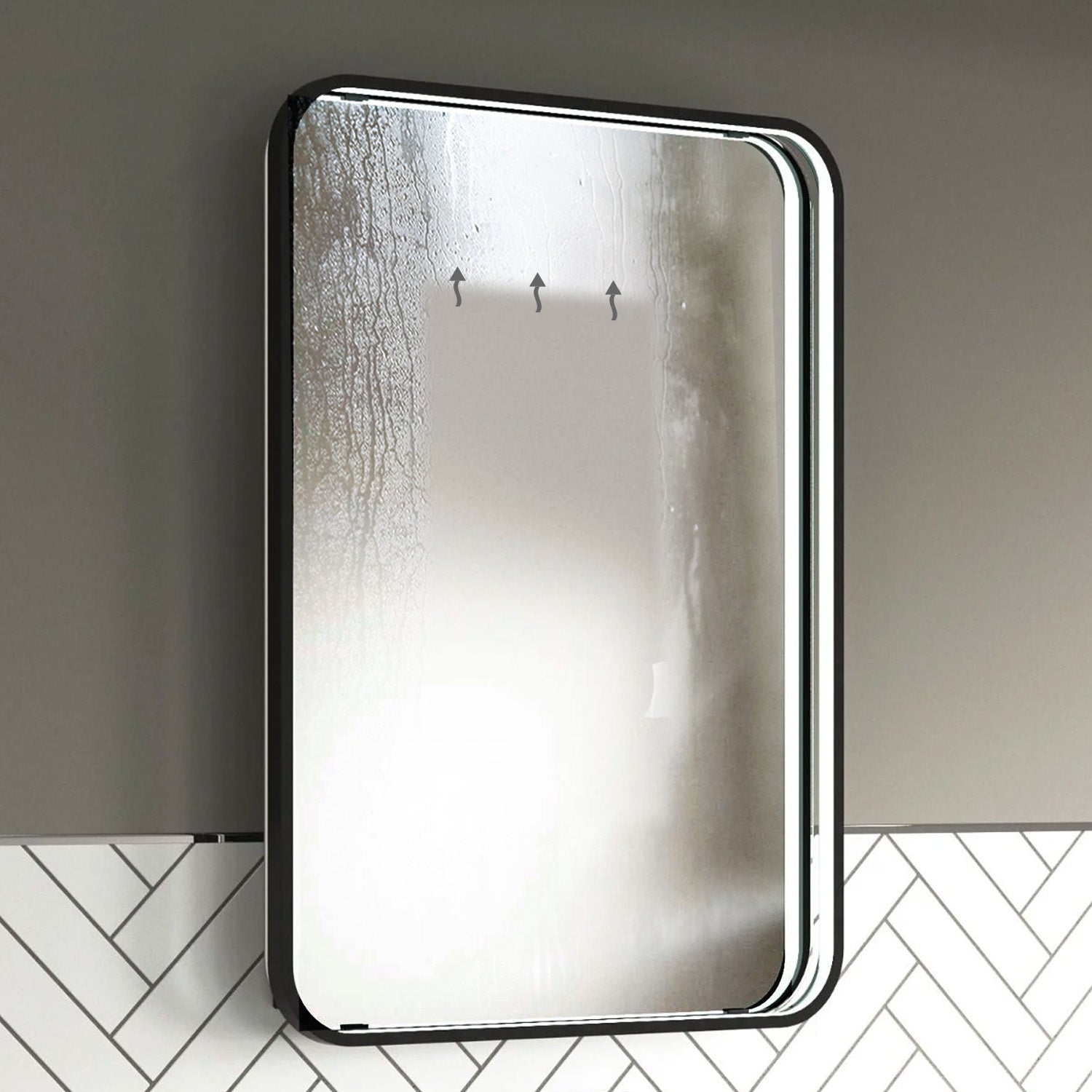 Luna LED Bathroom Mirror #colour_black
