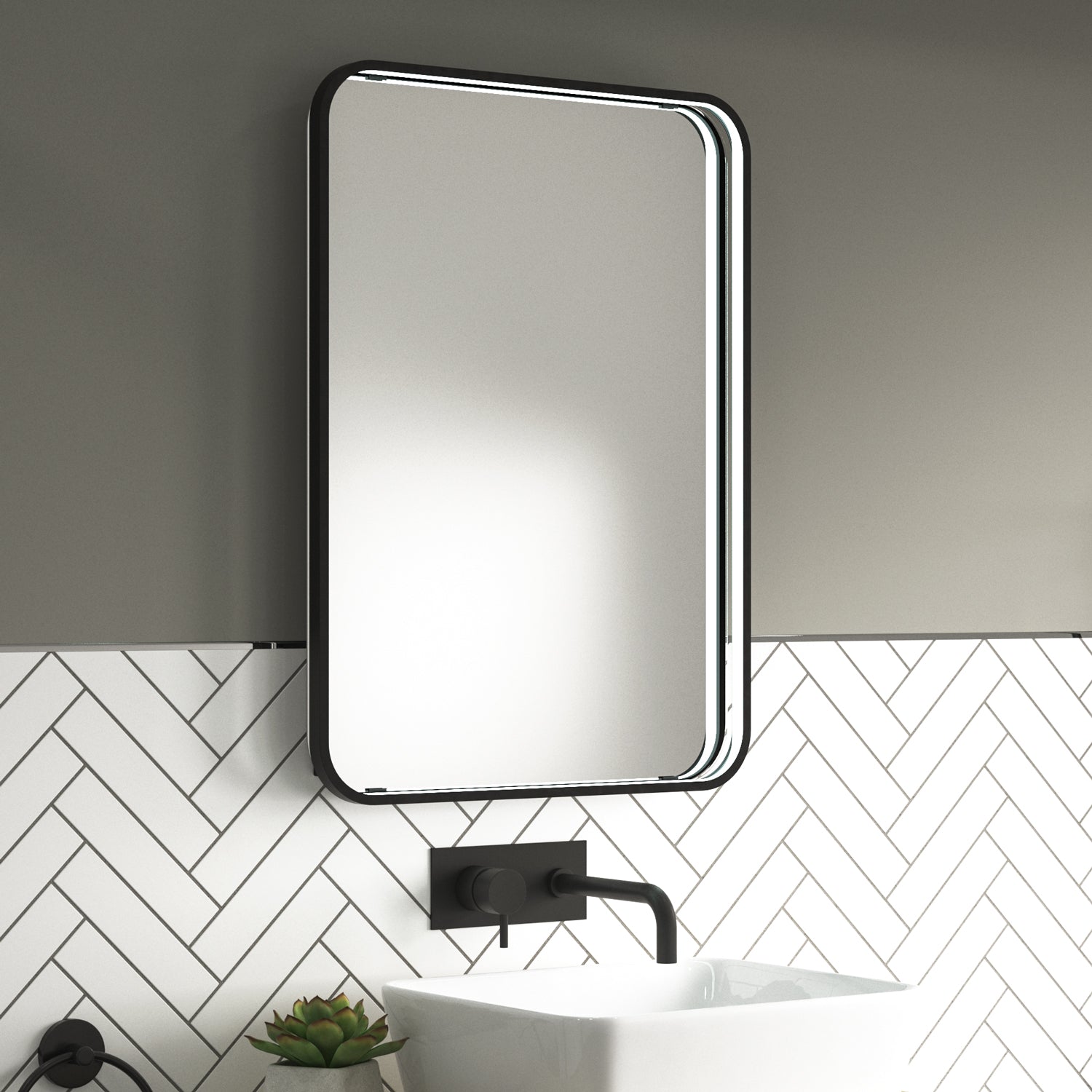 Luna LED Bathroom Mirror #colour_black