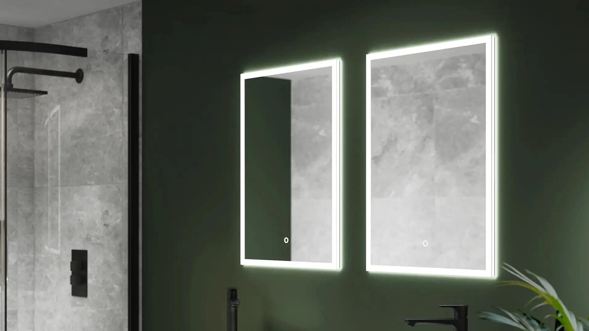 Malin Recessed 500 x 700mm Bathroom Mirror Cabinet Pebble Grey