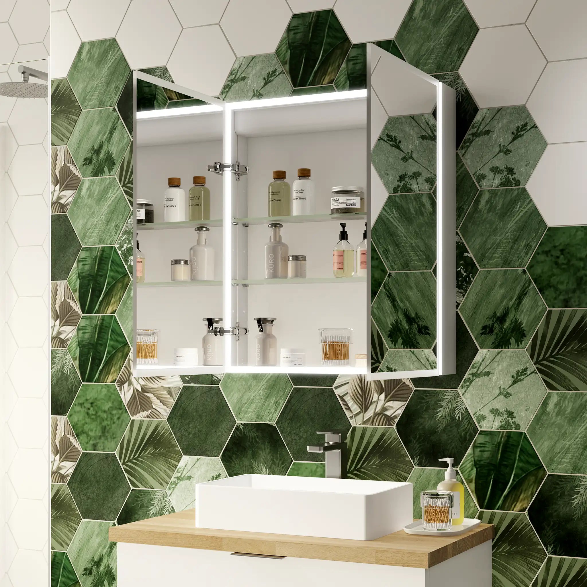 Marcel LED Bathroom Mirror Cabinet #size_600mm-x-700mm