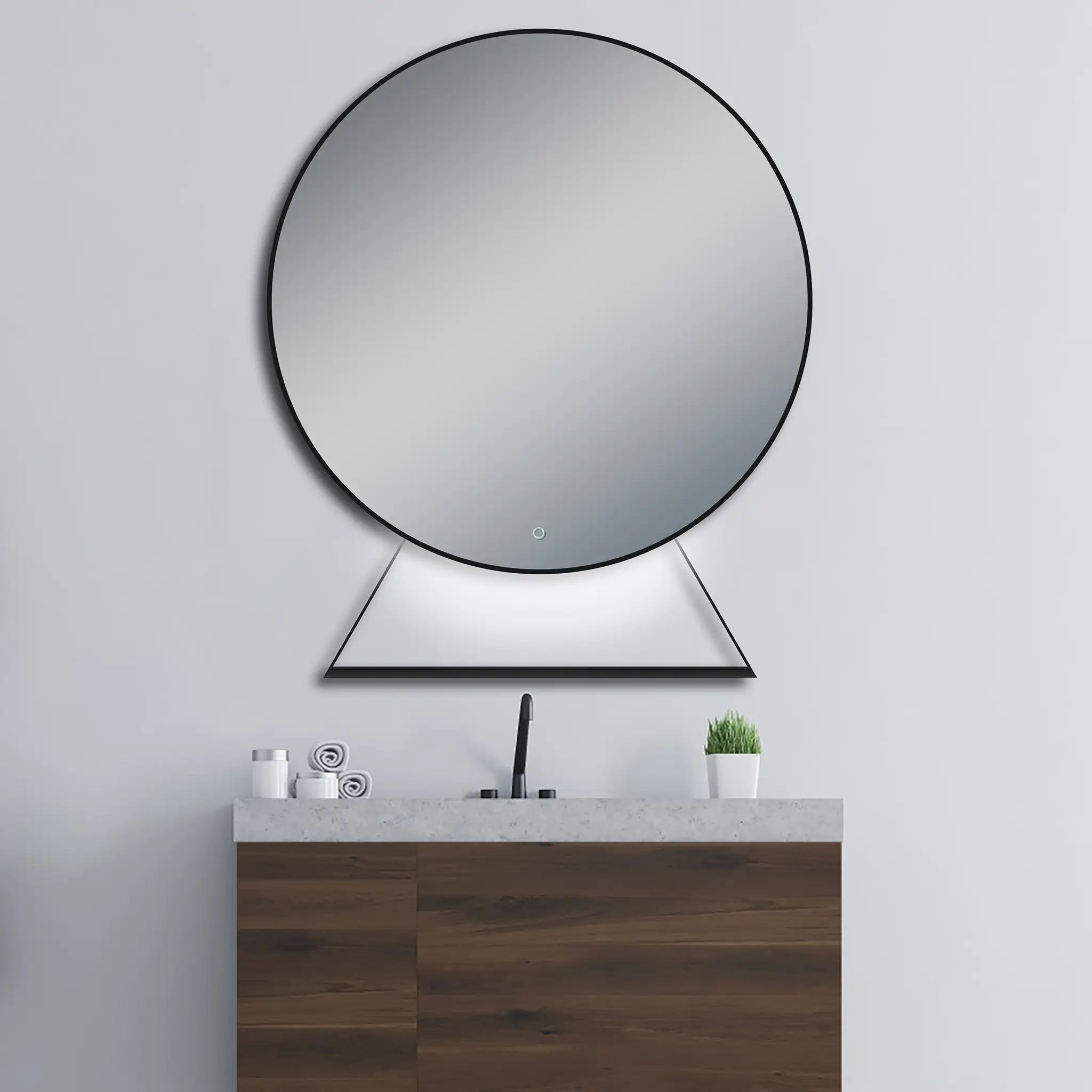 Helsinki Black LED Mirror