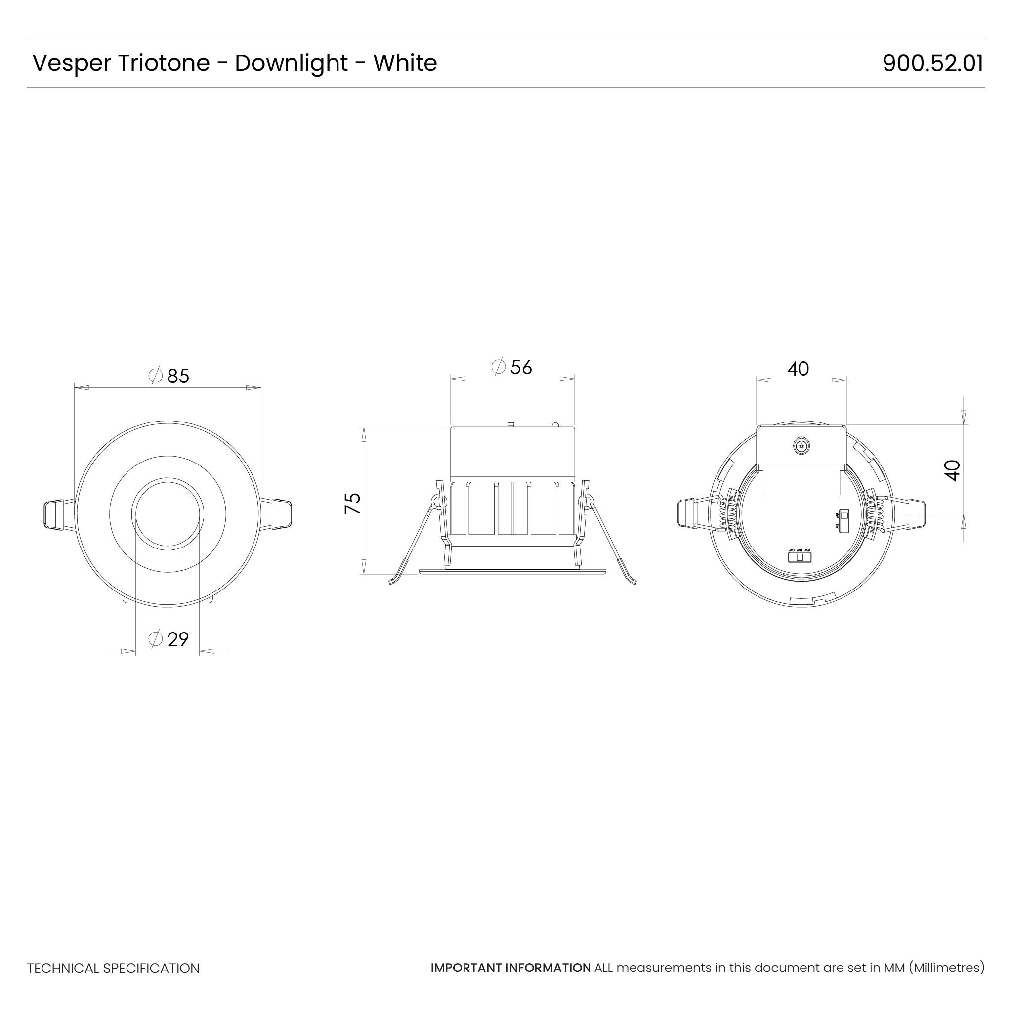 Vesper IP65 Bathroom Downlight #colour_white