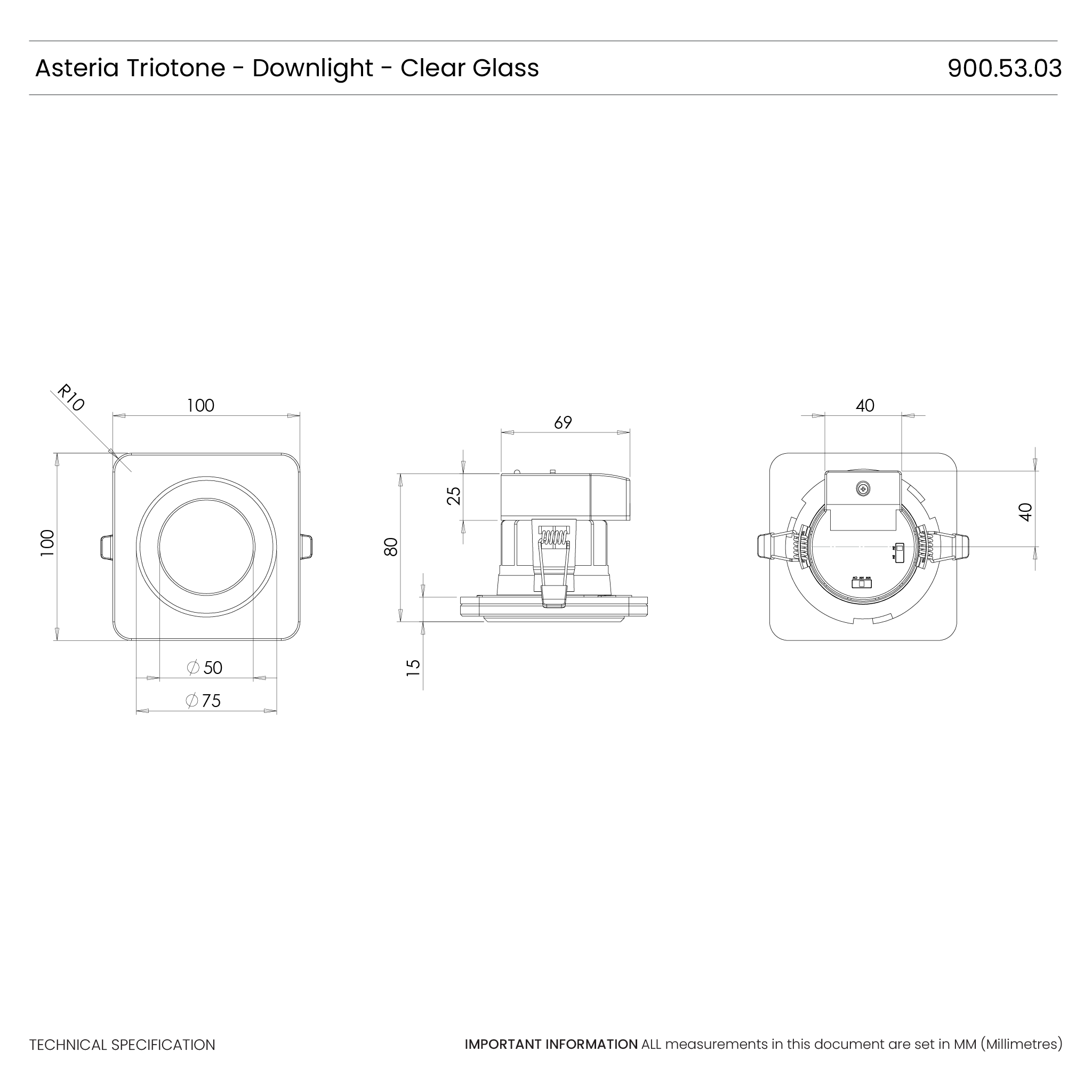 Asteria Glass Bezel IP65 Downlight #colour_clear-glass